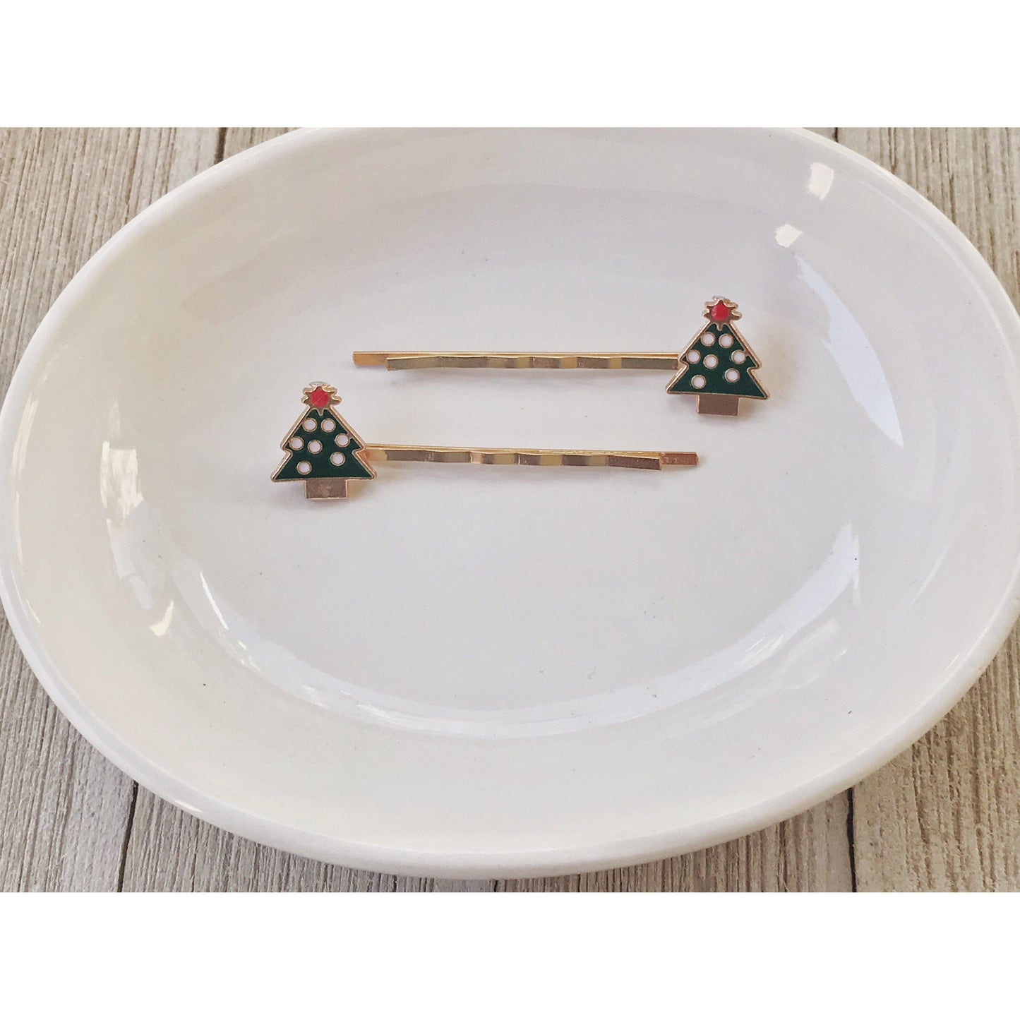 Christmas Tree Hair Pins - Festive Holiday Accessories