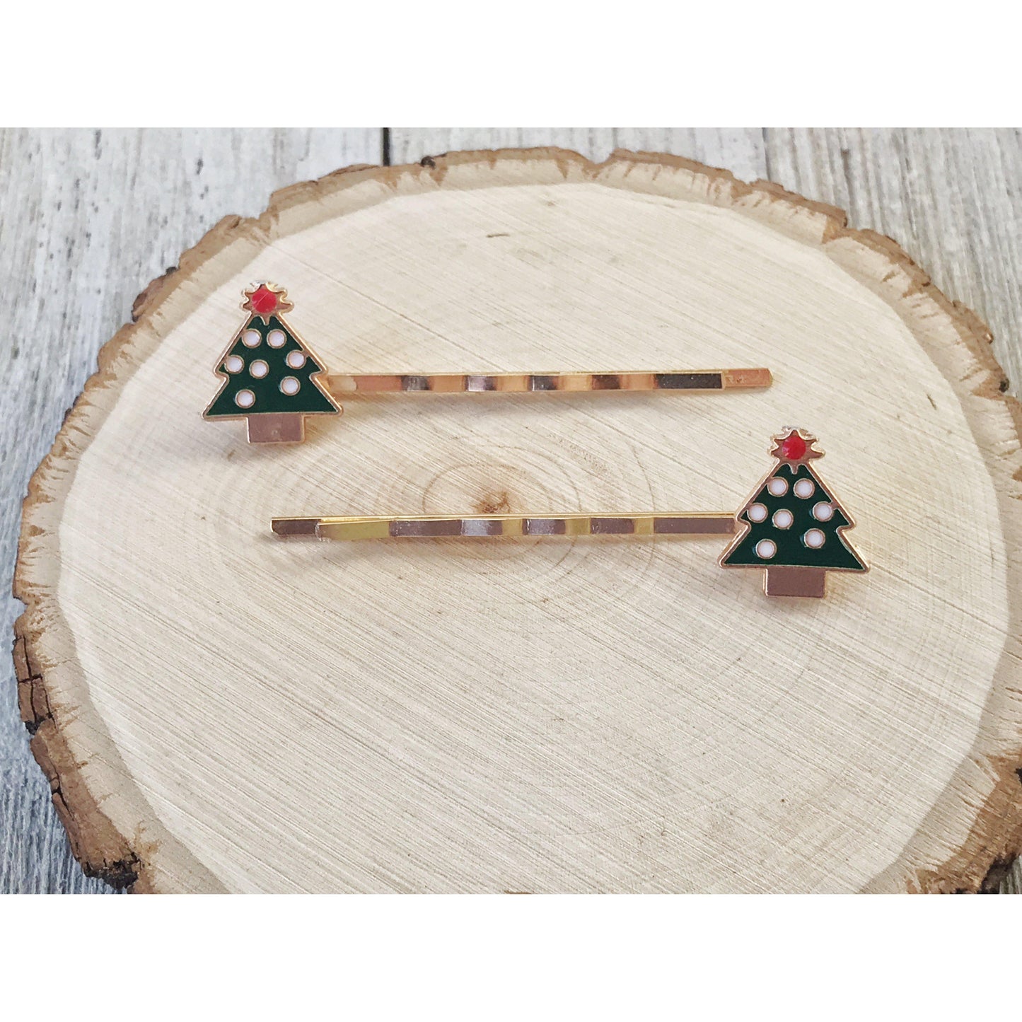 Christmas Tree Hair Pins - Festive Holiday Accessories