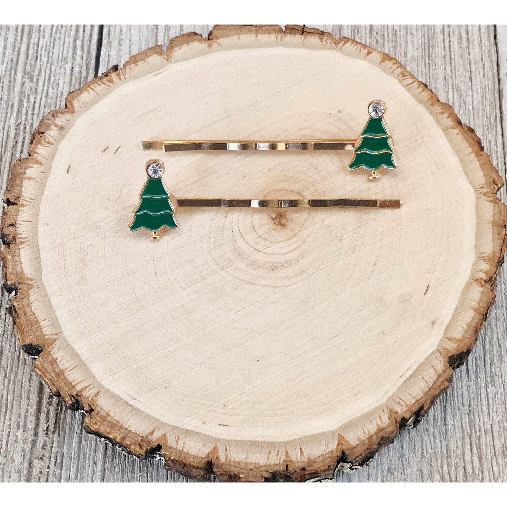 Christmas Tree Hair Pins - Festive Holiday Accessories