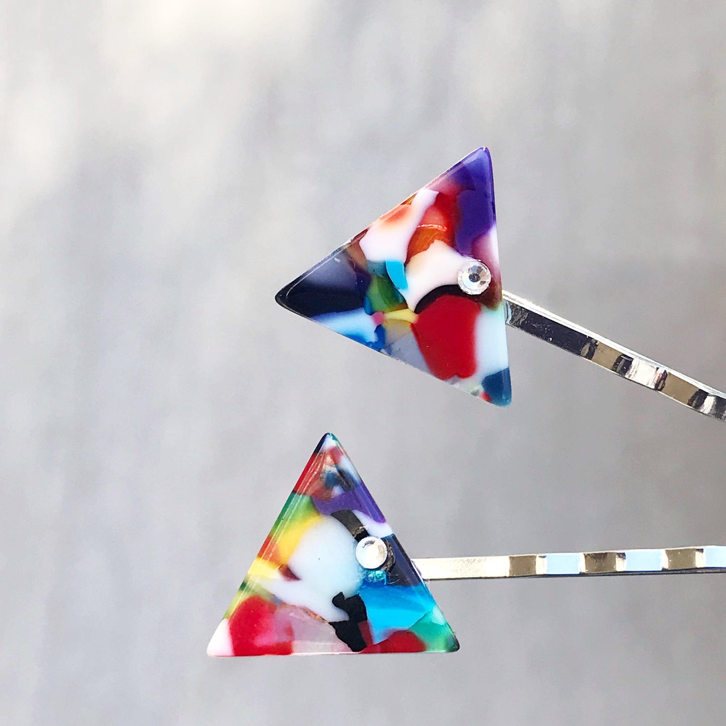 Color Block Hair Pins, Acrylic Hair Pins, Retro Vintage Hair Clips, Womans Hair Pins, Womens Hair Clips, Triangle Bobby Pin