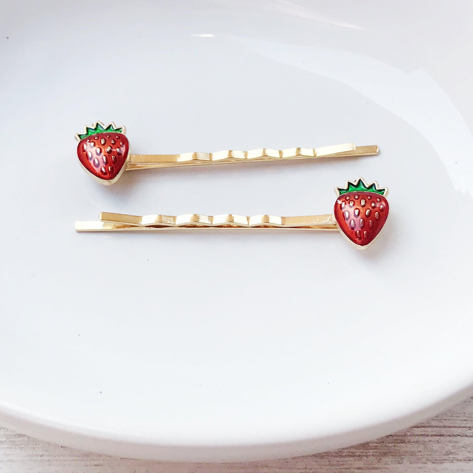 Enamel Strawberry Bobby Pins: Sweet Accessories for Fun & Flirty Hairstyles