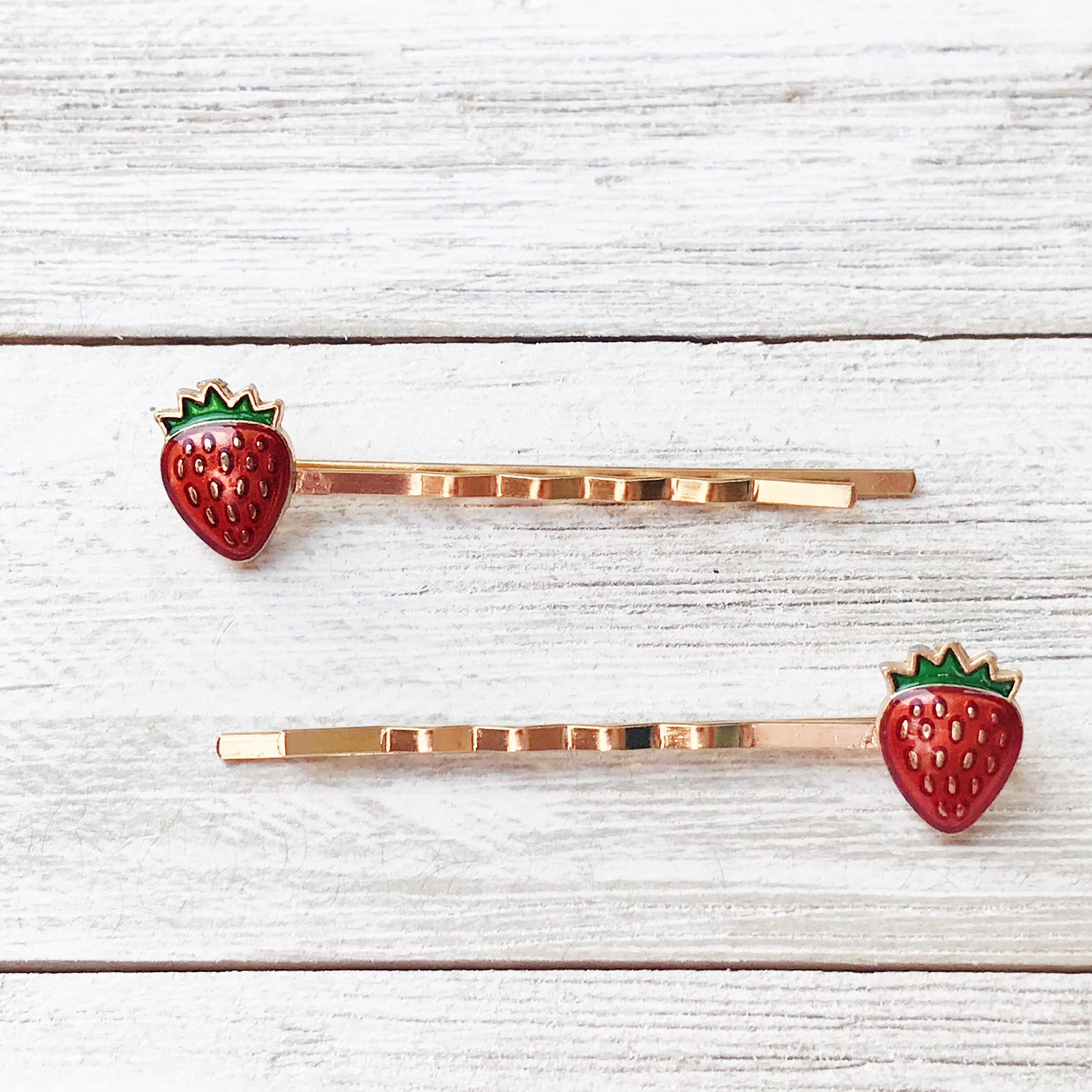 Enamel Strawberry Bobby Pins: Sweet Accessories for Fun & Flirty Hairstyles