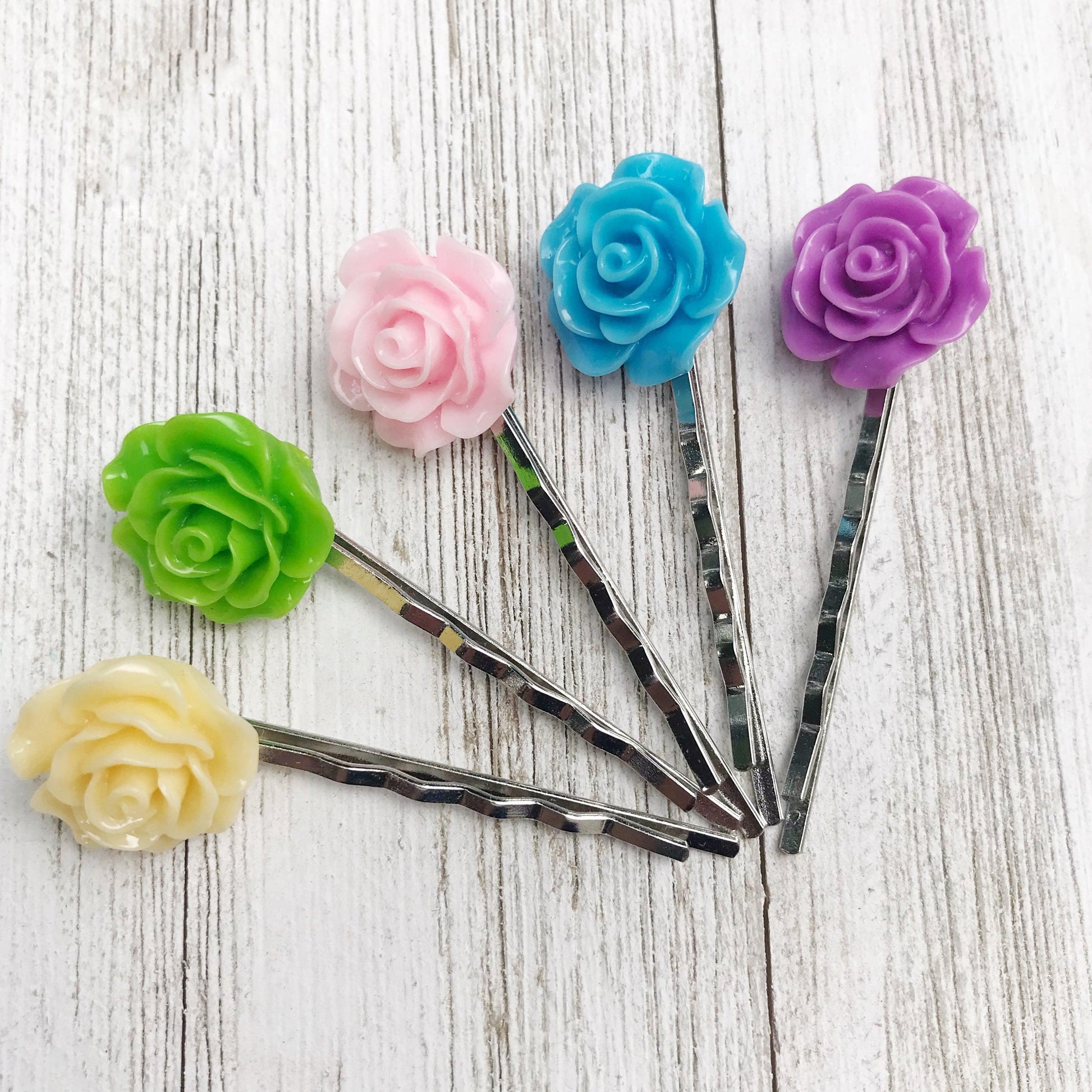 Floral Bobby Pin, Flower Hair Pin Wedding Hair Piece Embellished Boho Hair Pin Bridal Hair Accessory
