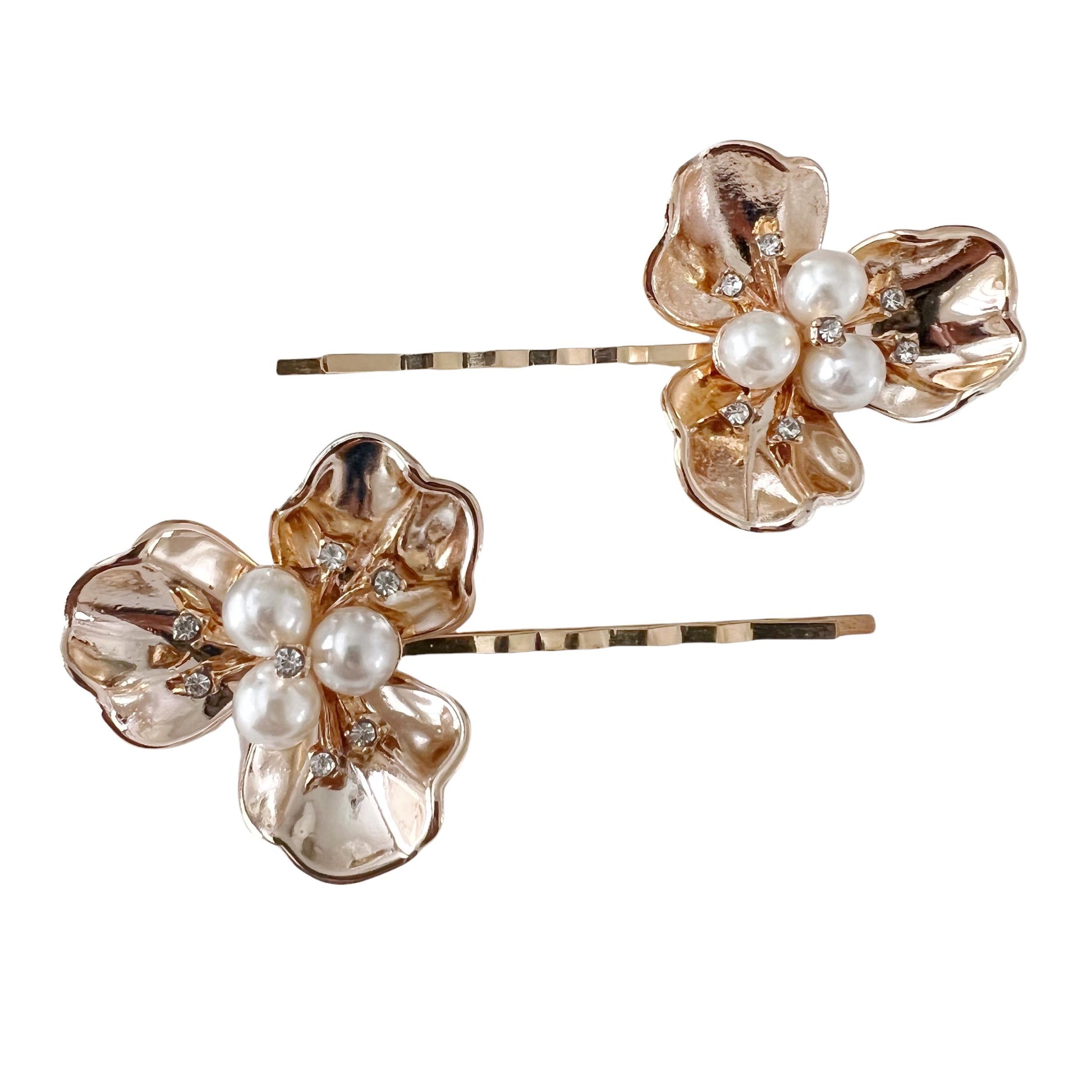 Gold Floral Hair Pin Set