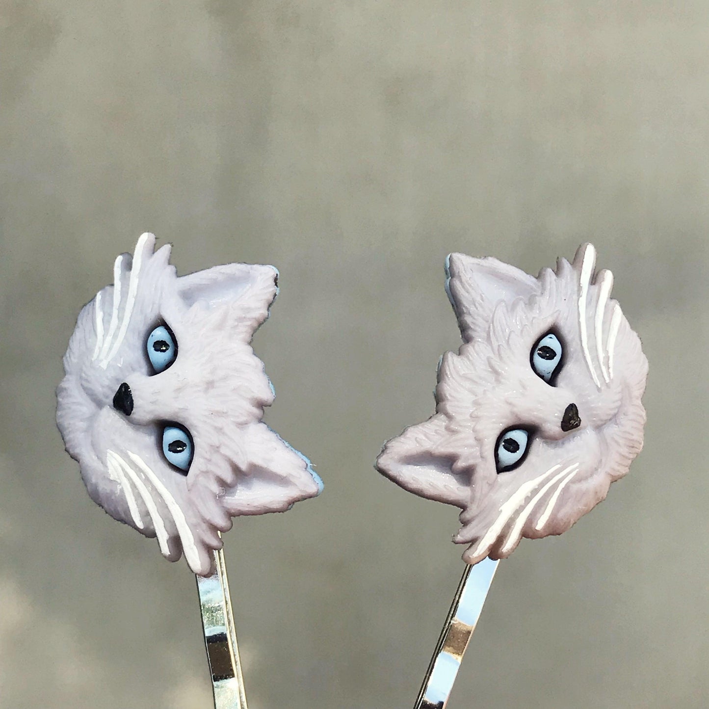 Gray Cat Hair Pins for Women and Girls
