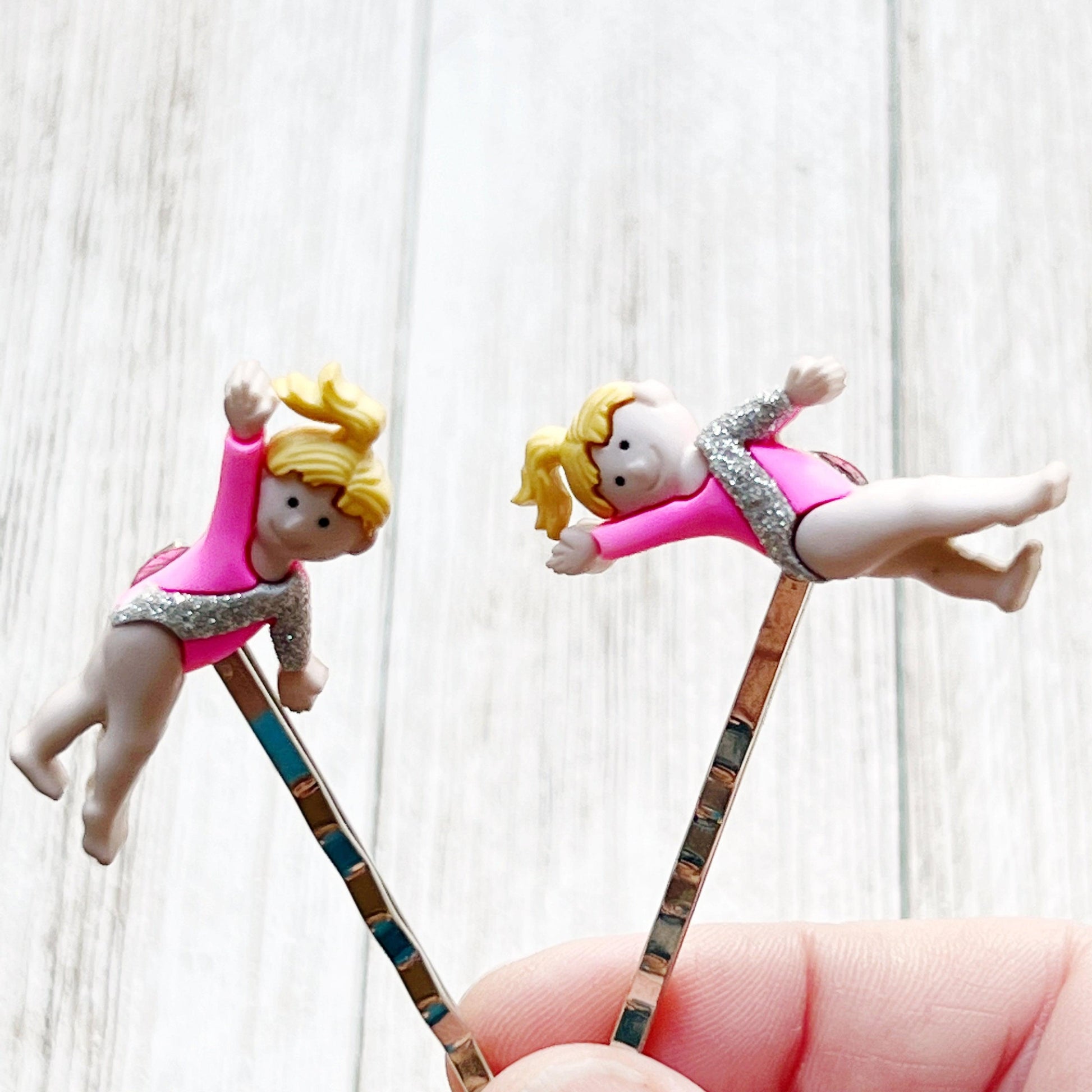 Set of Hair Pins with Gymnasts - Cheerful Accessories for Gymnastics Enthusiasts