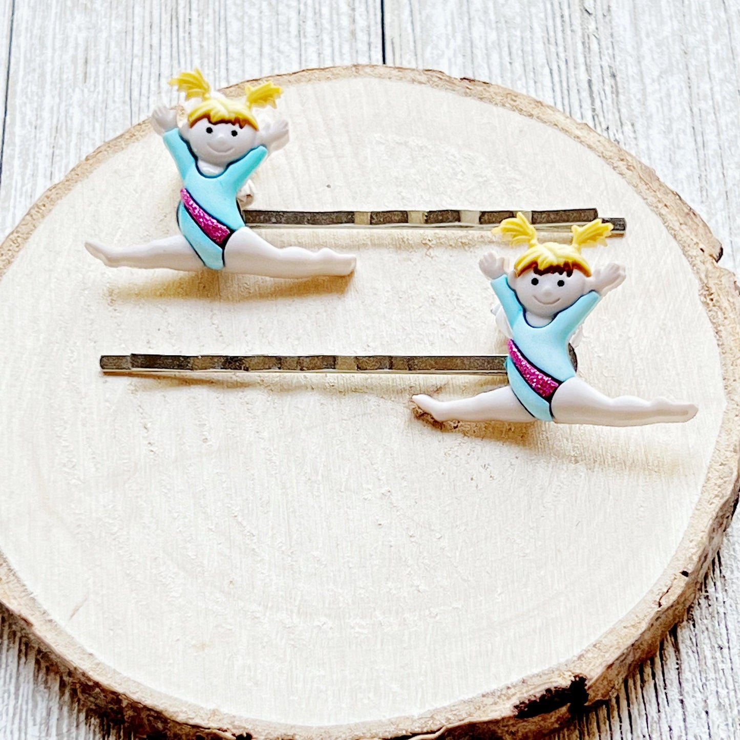 Set of 2 Hair Pins with Gymnasts - Cheerful Accessories for Gymnastics Enthusiasts