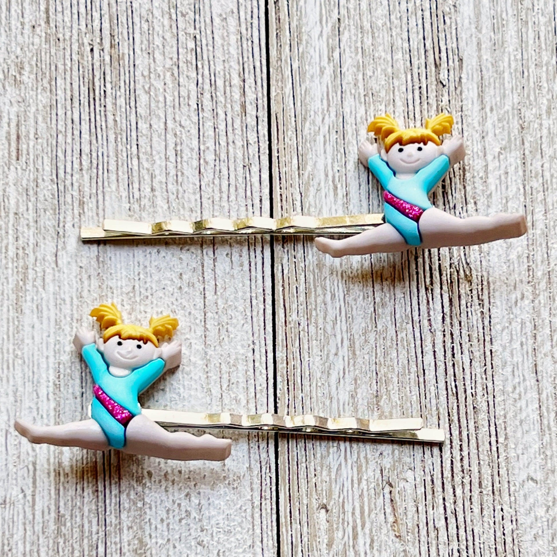 Set of 2 Hair Pins with Gymnasts - Cheerful Accessories for Gymnastics Enthusiasts