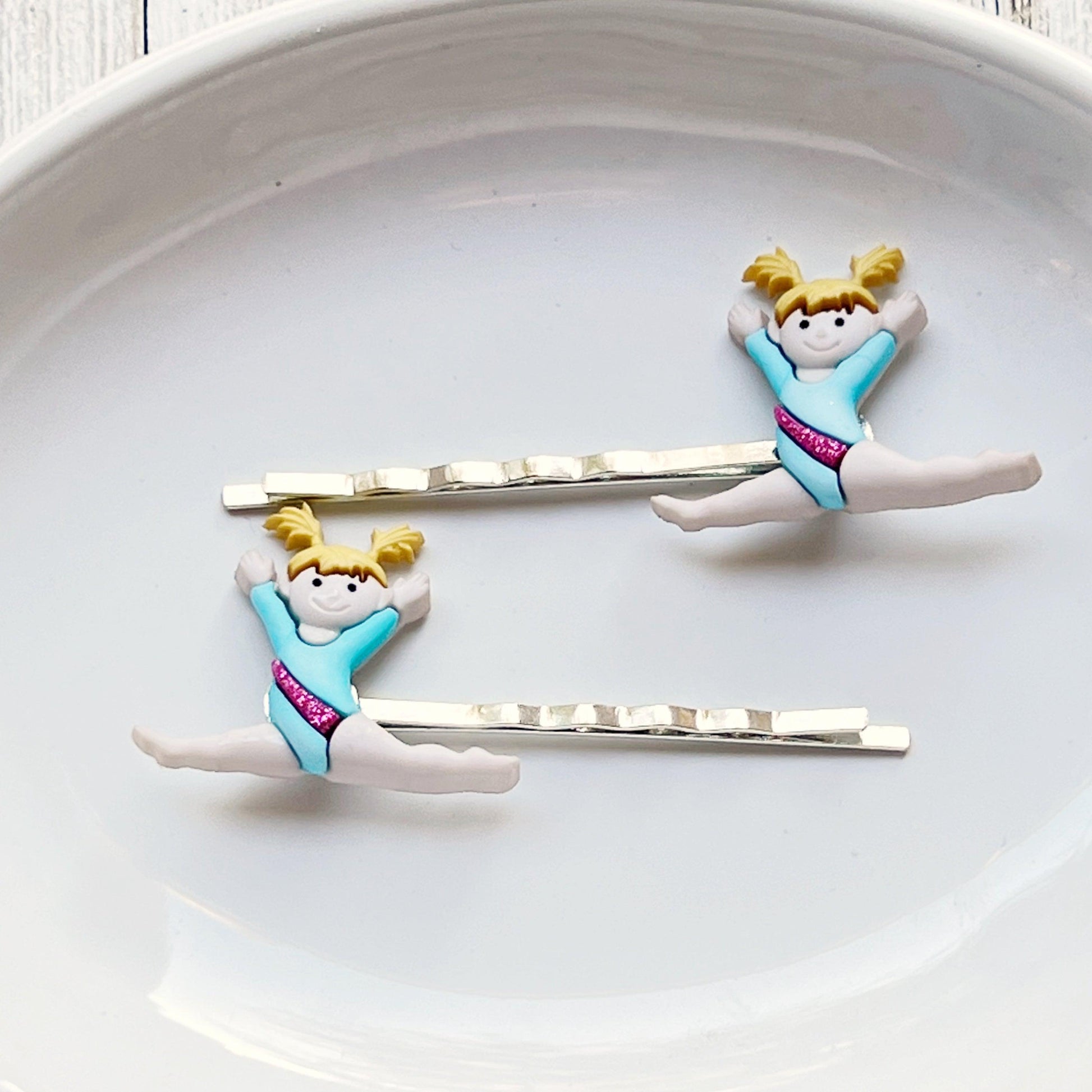 Set of 2 Hair Pins with Gymnasts - Cheerful Accessories for Gymnastics Enthusiasts