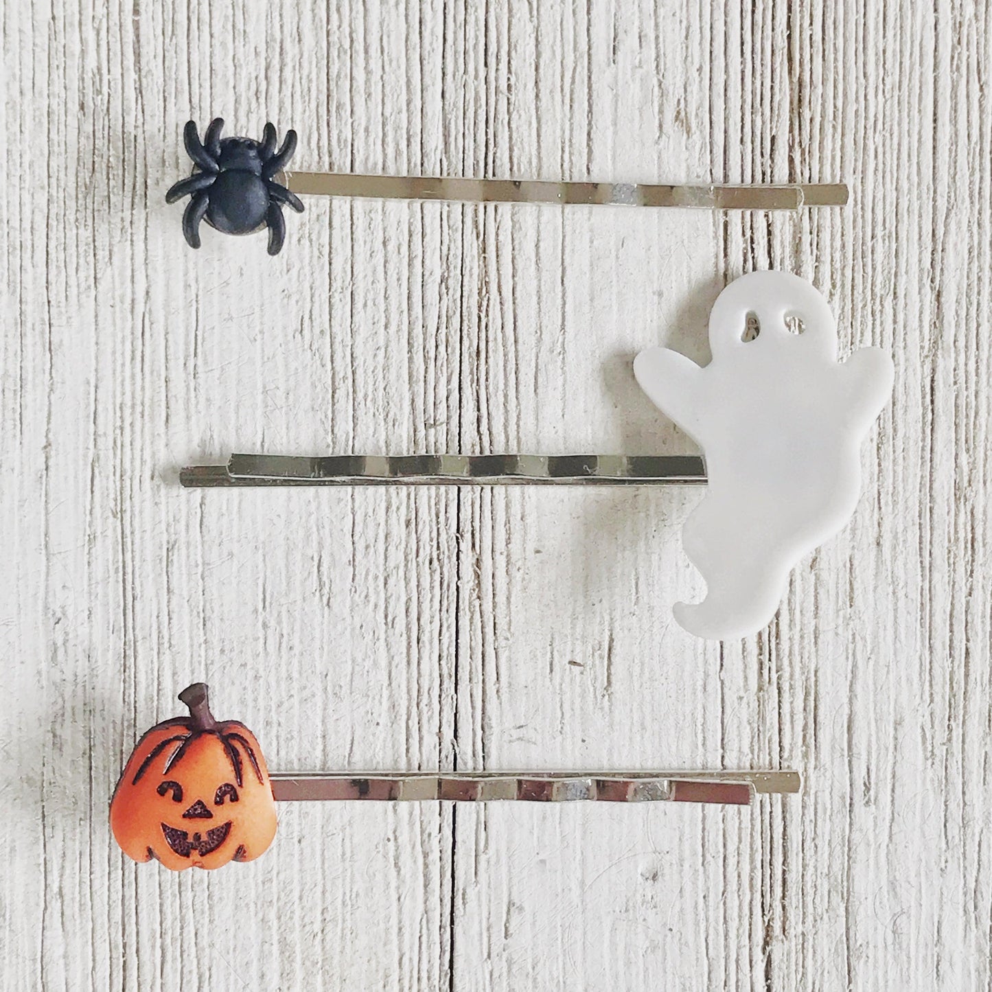 Halloween Pumpkin Ghost Spider Hair Pins Set