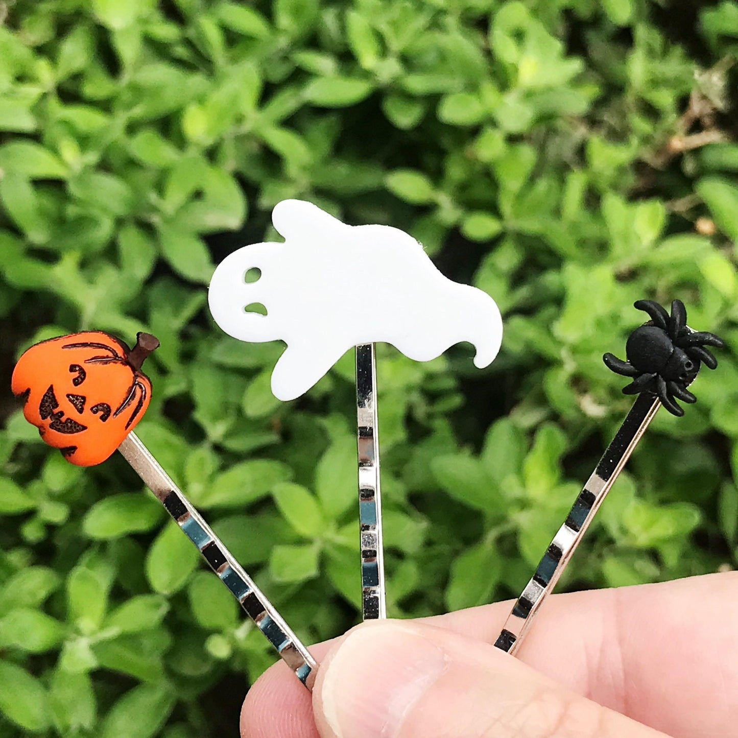 Halloween Pumpkin Ghost Spider Hair Pins Set