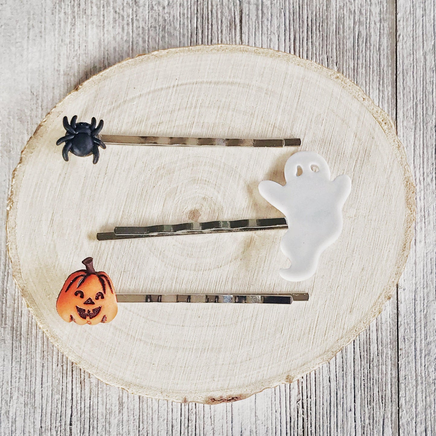 Halloween Pumpkin Ghost Spider Hair Pins Set