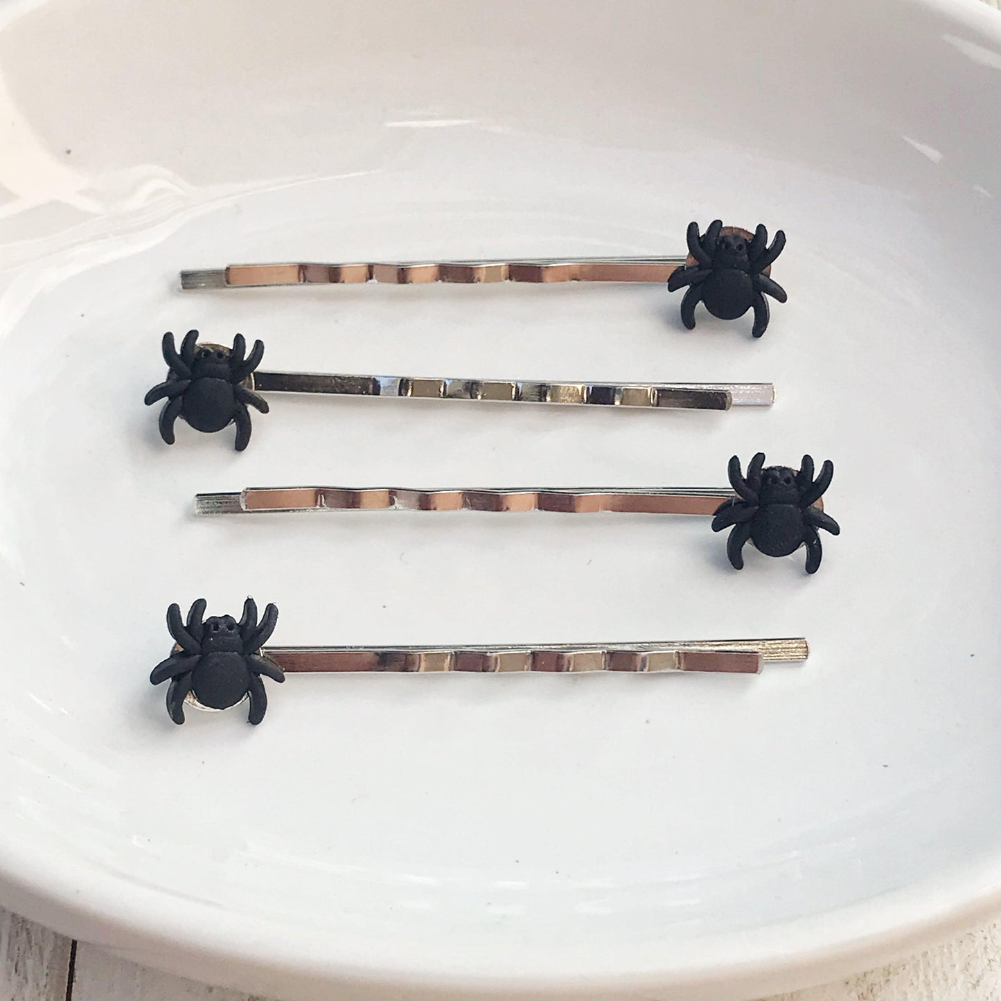 Halloween Tiny Black Spider Hair Pins