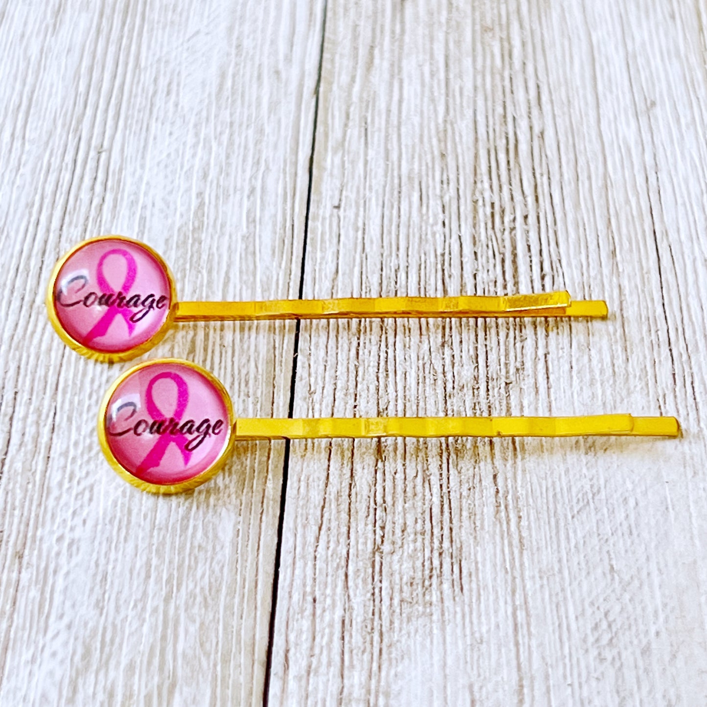 Breast Cancer Awareness Ribbon Hair Pins - Show Your Support with Stylish Awareness Accessories