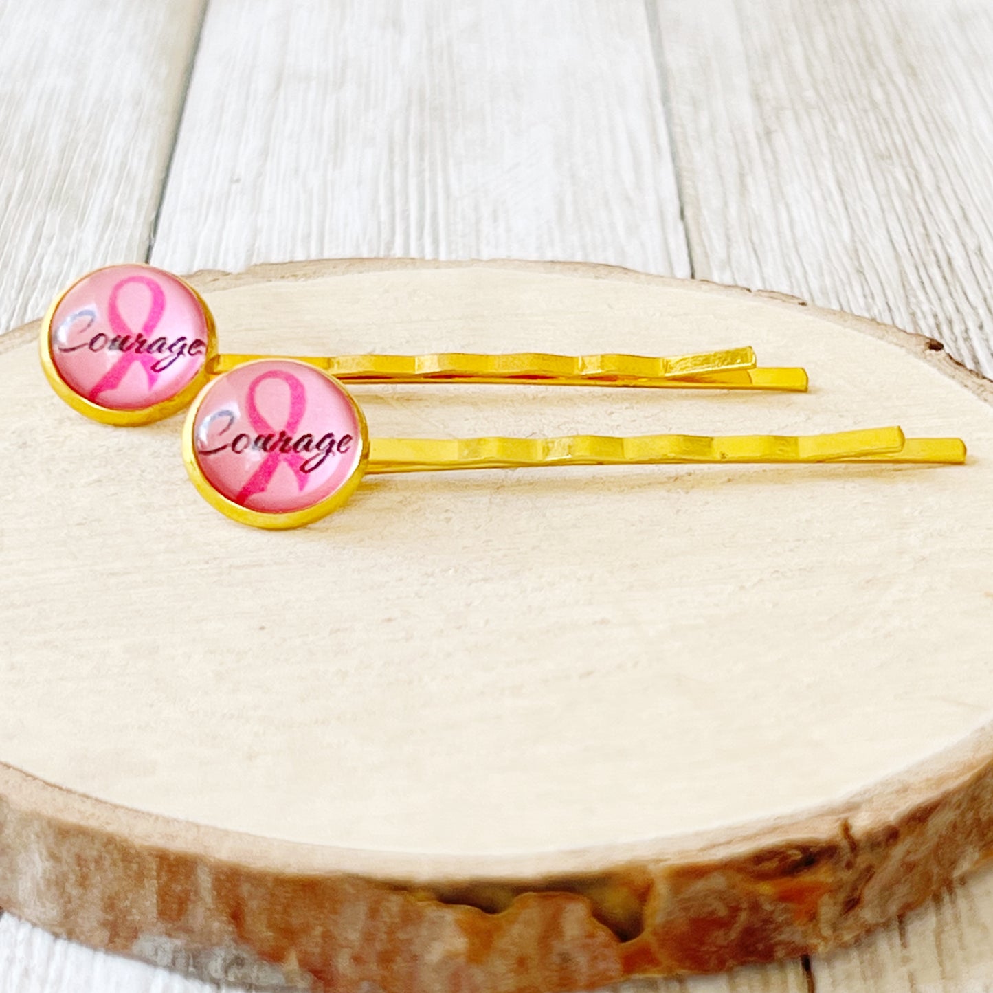 Breast Cancer Awareness Ribbon Hair Pins - Show Your Support with Stylish Awareness Accessories