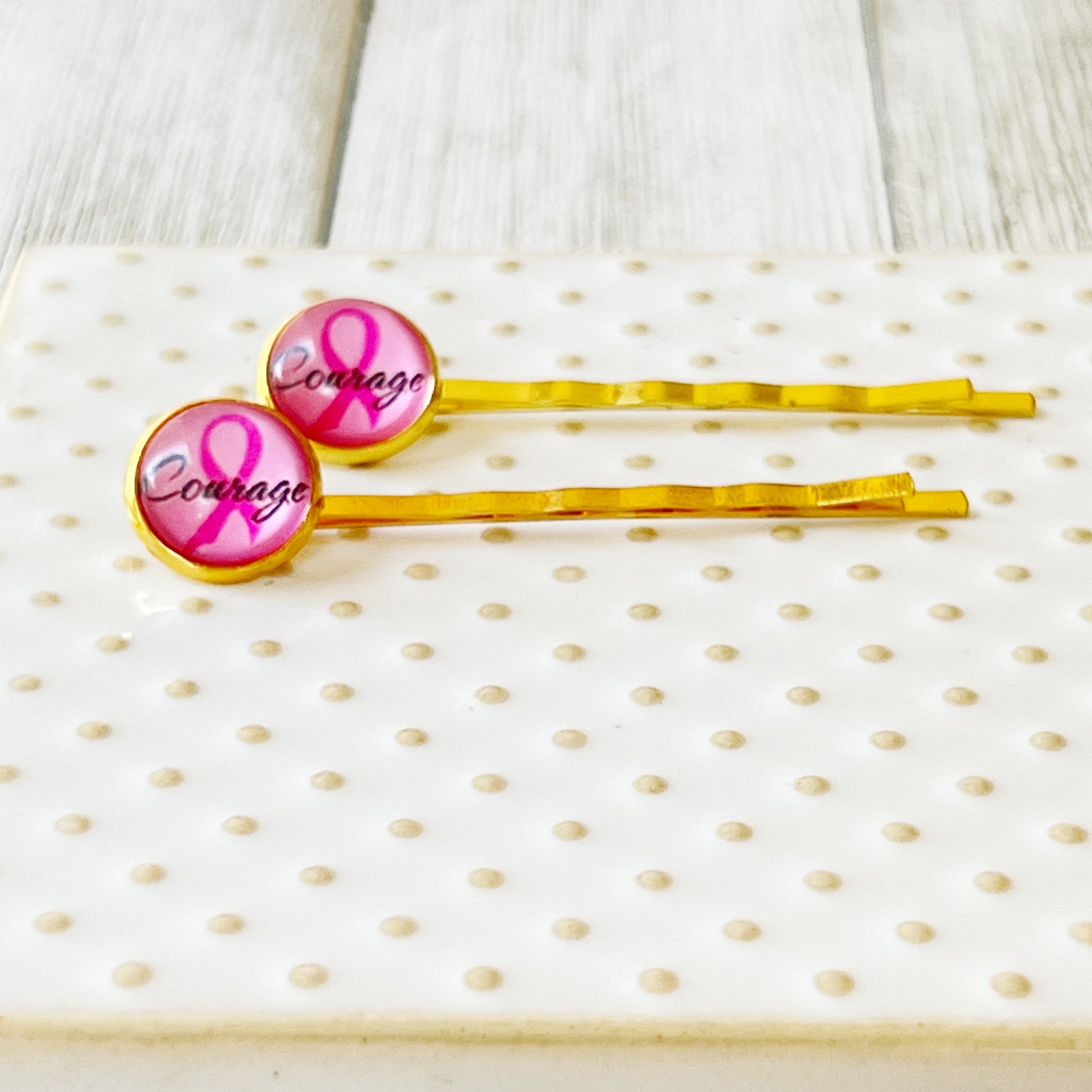 Breast Cancer Awareness Ribbon Hair Pins - Show Your Support with Stylish Awareness Accessories