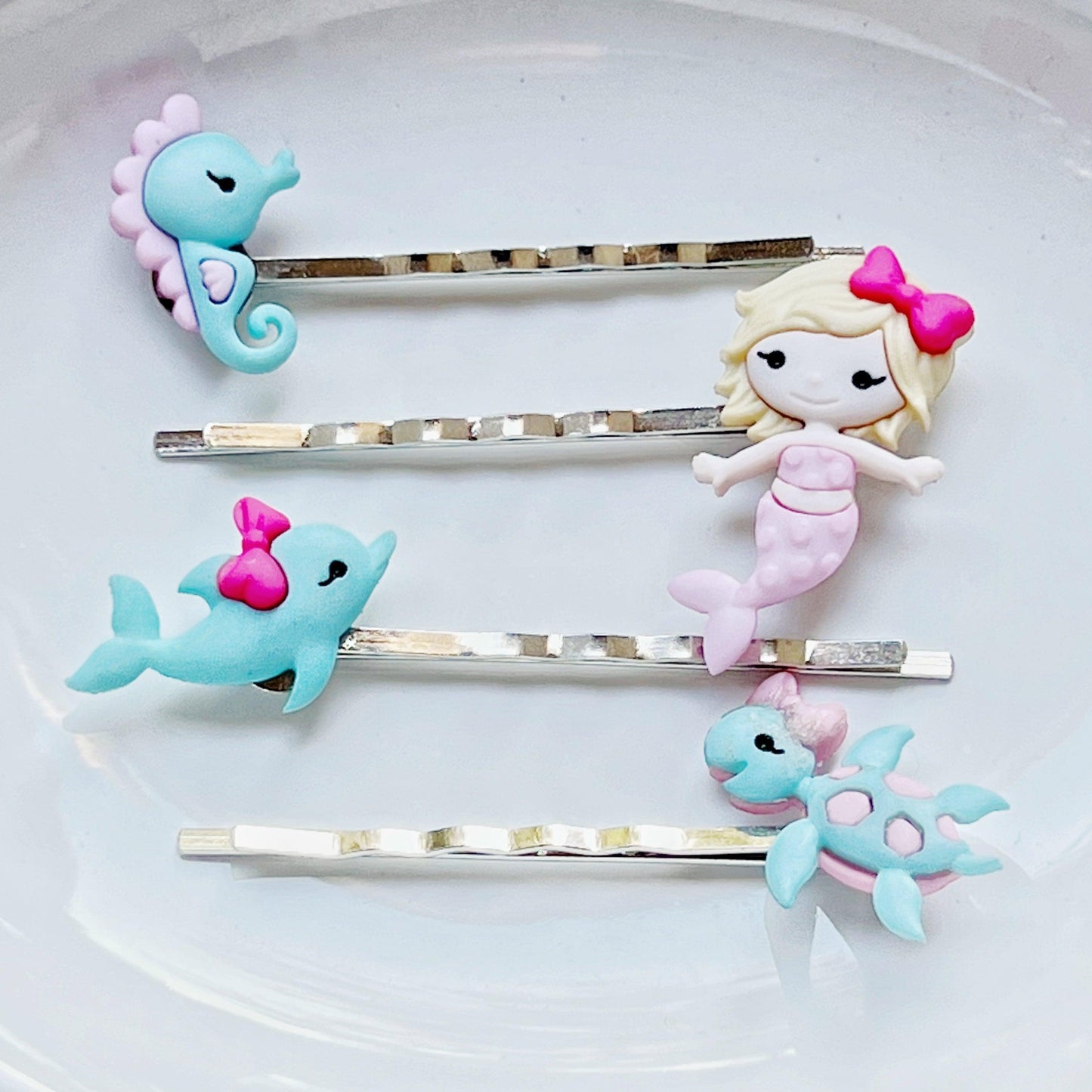 Mermaid Hair Pins, Girls Hair Clip Sets, Seahorse Hair Pins, Dolphin Bobby Pins, Turtle Hair Barrettes, Cute Bobby Pins, Womans Hair Pins