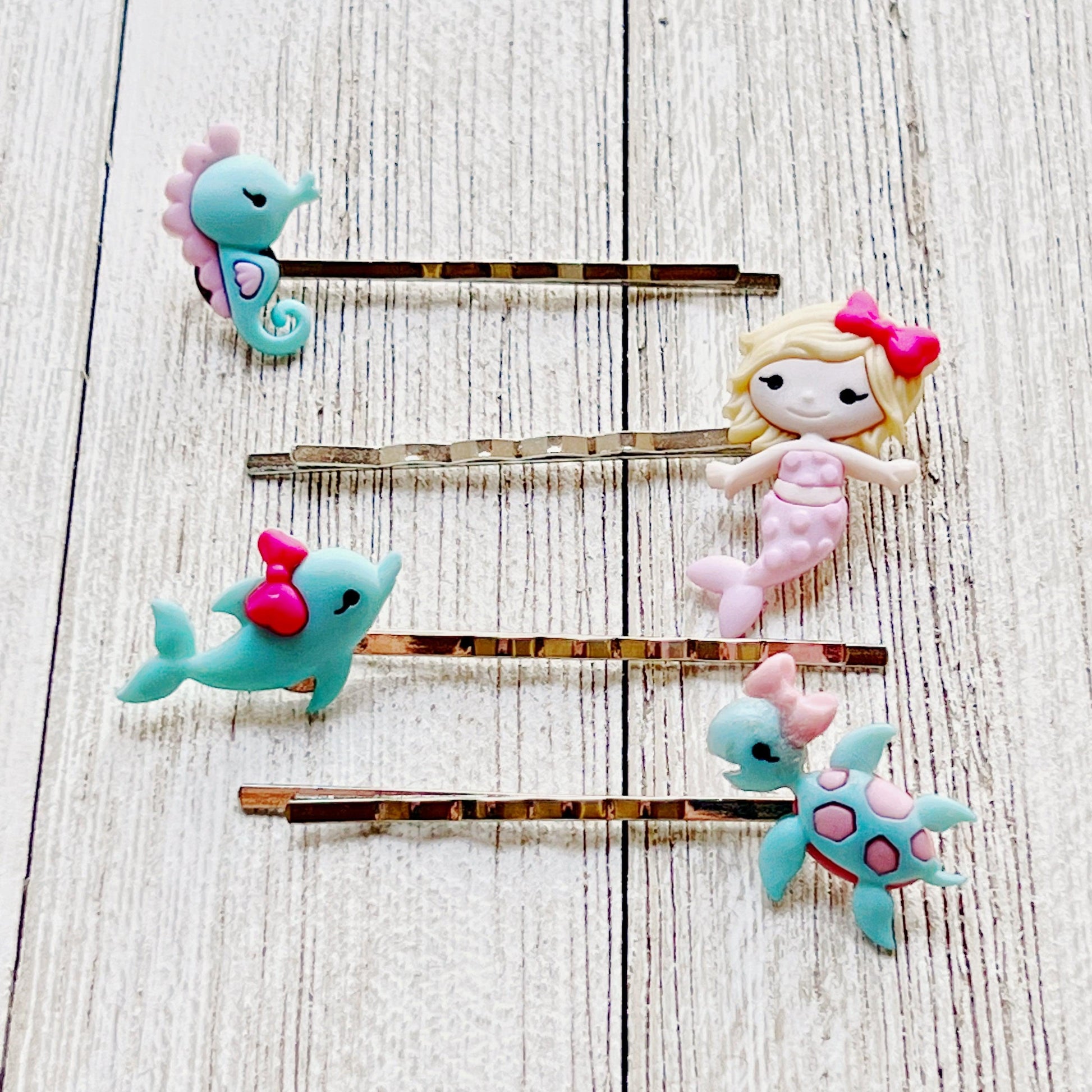 Mermaid Hair Pins, Girls Hair Clip Sets, Seahorse Hair Pins, Dolphin Bobby Pins, Turtle Hair Barrettes, Cute Bobby Pins, Womans Hair Pins