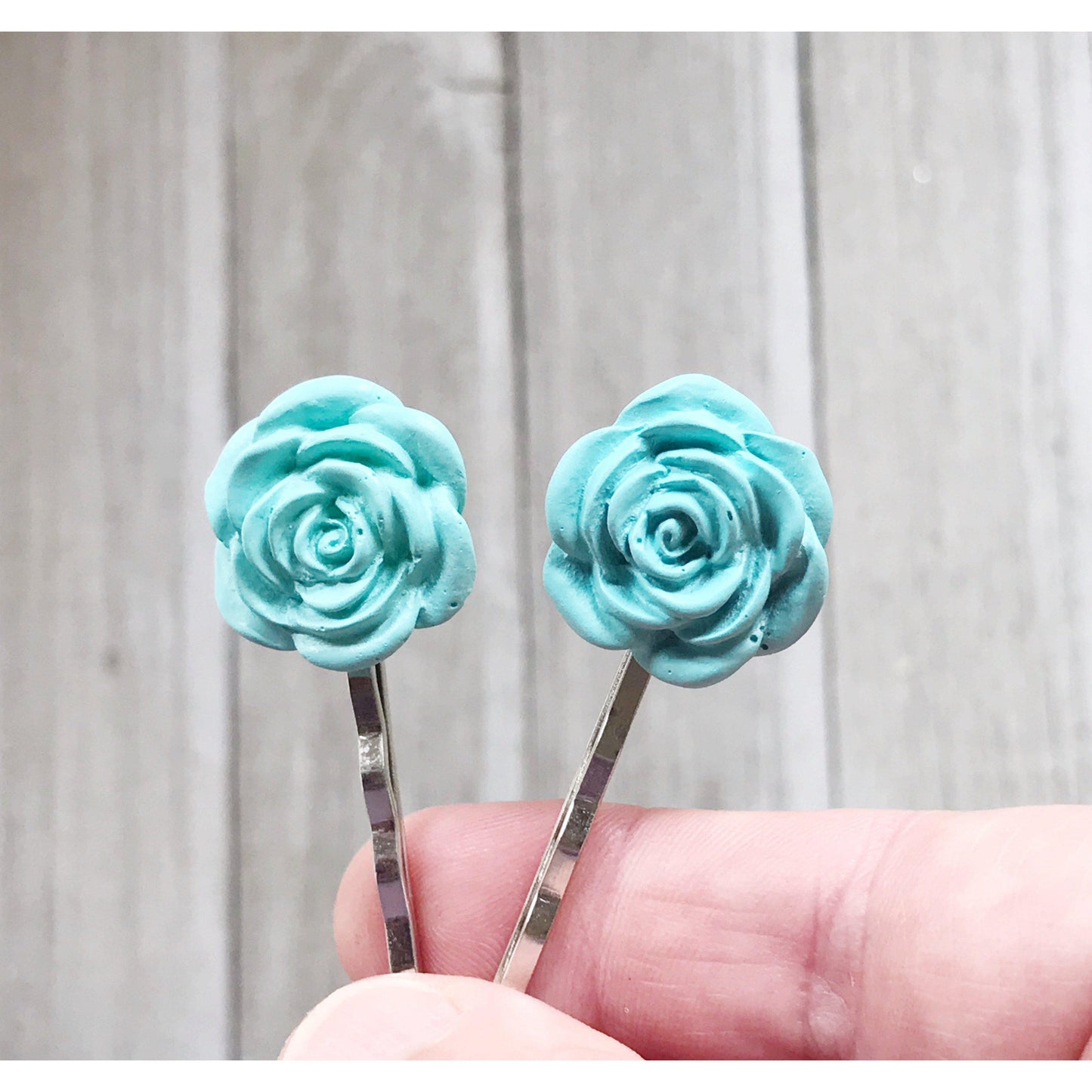 Mint Green Flower Hair Pin, Wedding Hair Jewelry, Flower Hair Pin, Bridal Hair Accessories Flower Bobby Pin