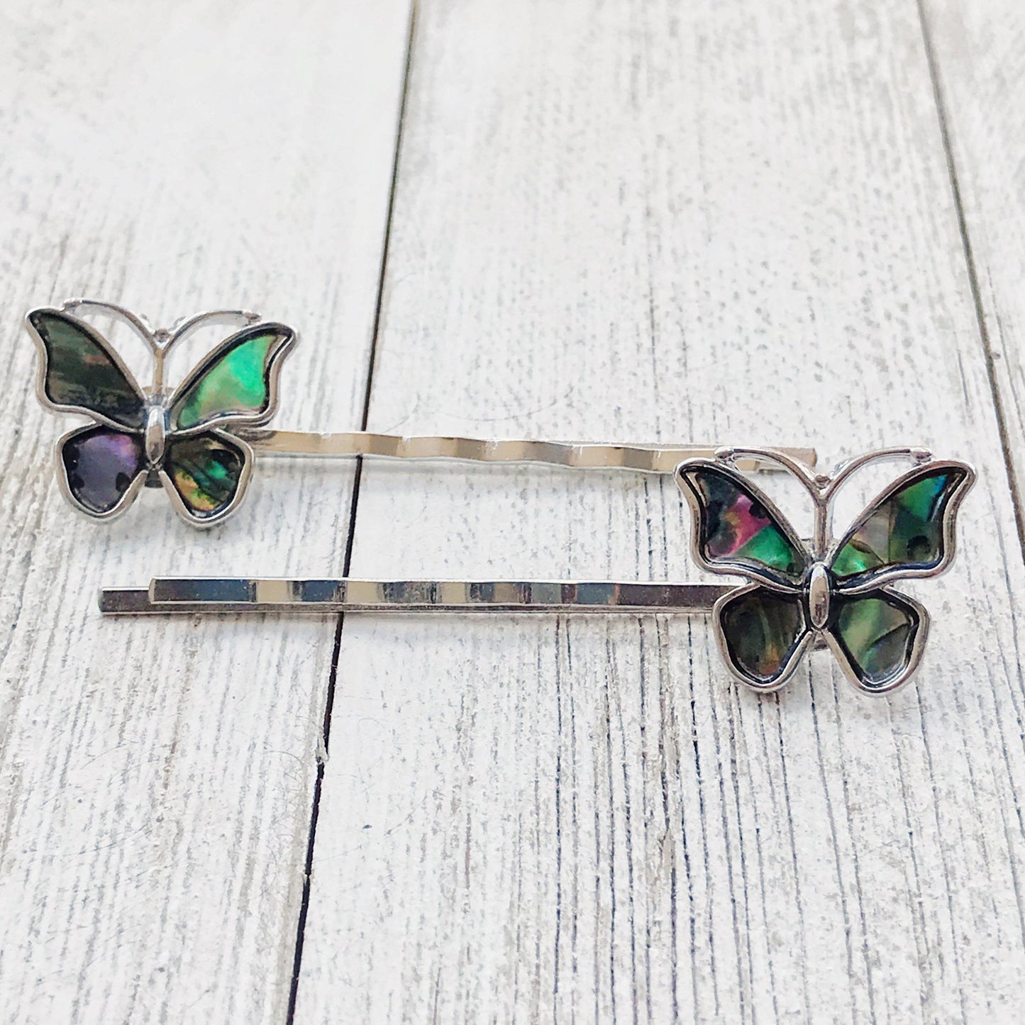 Natural Abalone Shell Butterfly Hair Pins - Elegant Women's Hair Accessories