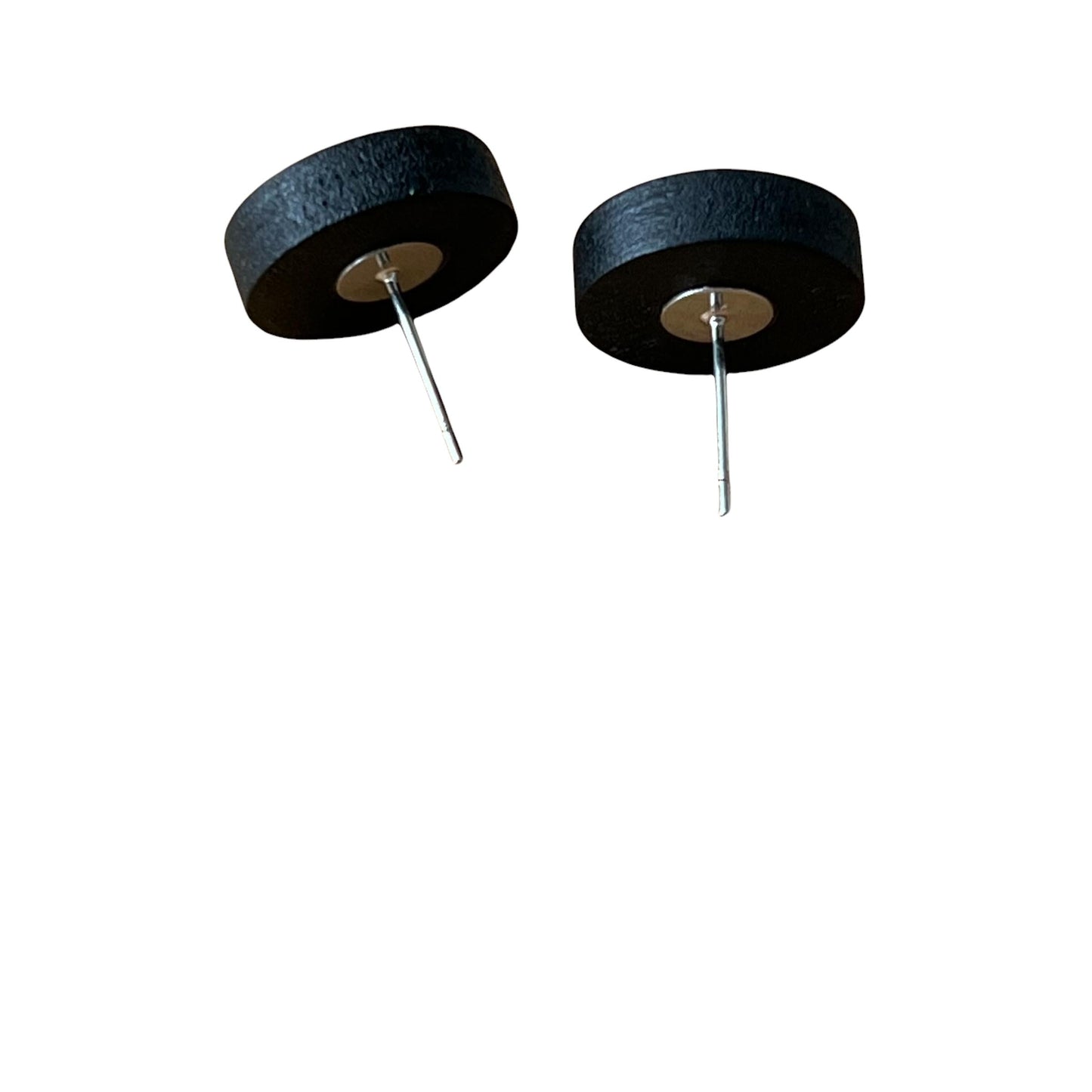 Brown Resin Black Wood Unisex Stud Earrings - Stylish & Versatile Accessories