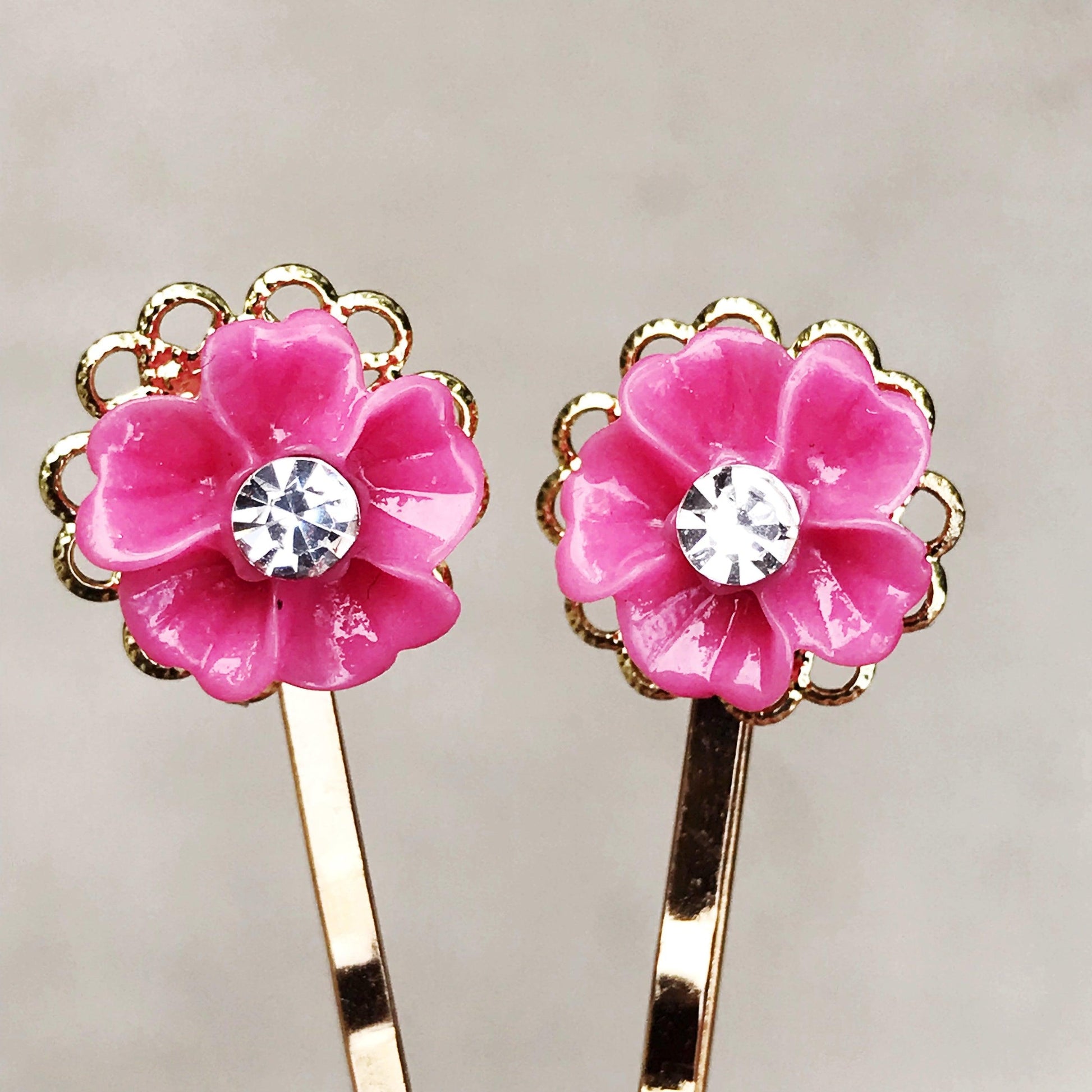 Pink Flower Hair Pin, Wedding Hair Jewelry, Flower Hair Pin, Bridal Hair Accessories Flower Bobby Pin