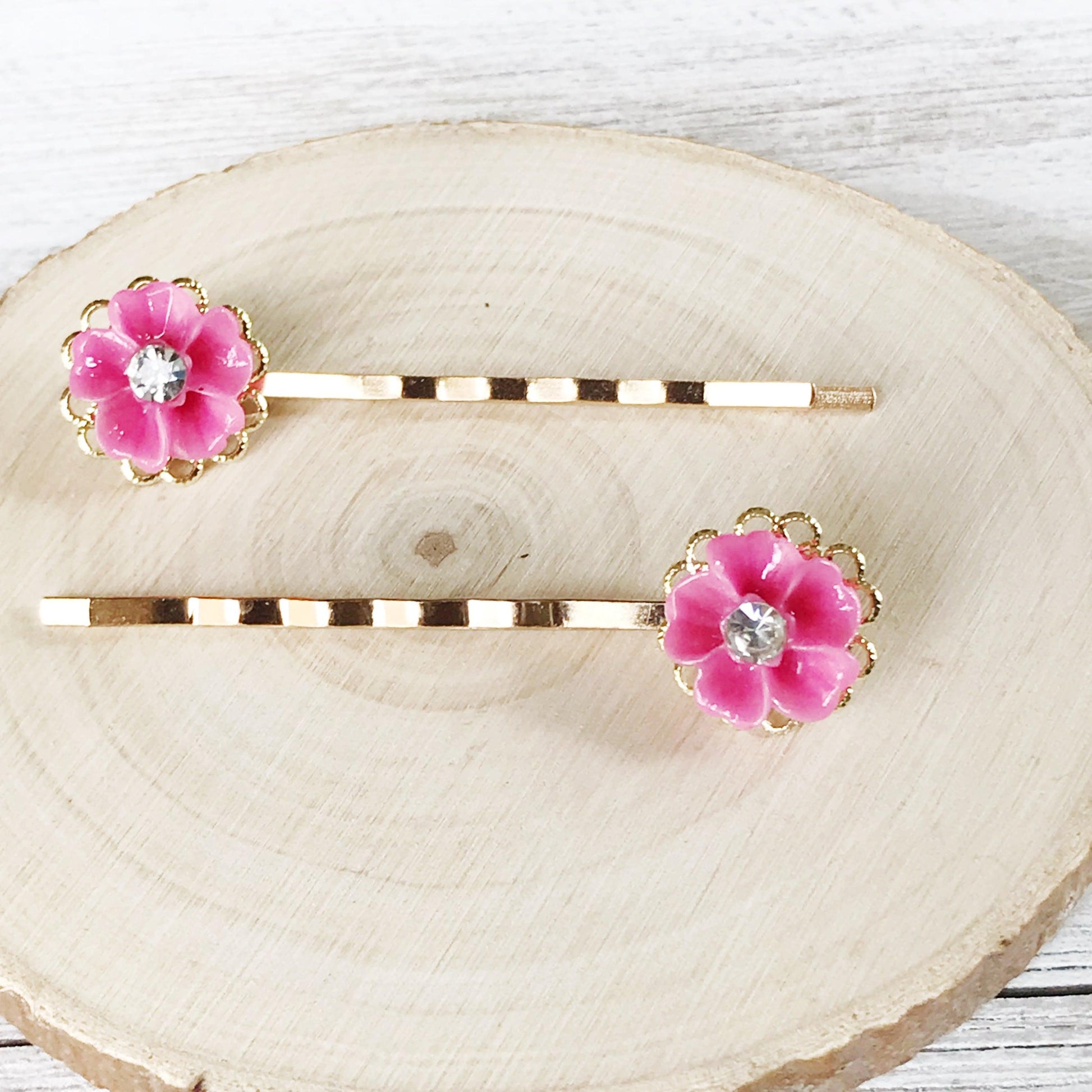 Pink Flower Hair Pin, Wedding Hair Jewelry, Flower Hair Pin, Bridal Hair Accessories Flower Bobby Pin