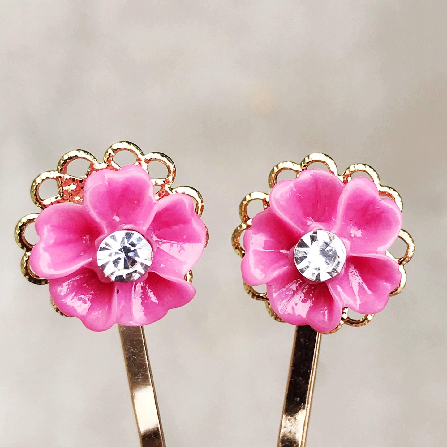 Pink Flower Hair Pin, Wedding Hair Jewelry, Flower Hair Pin, Bridal Hair Accessories Flower Bobby Pin