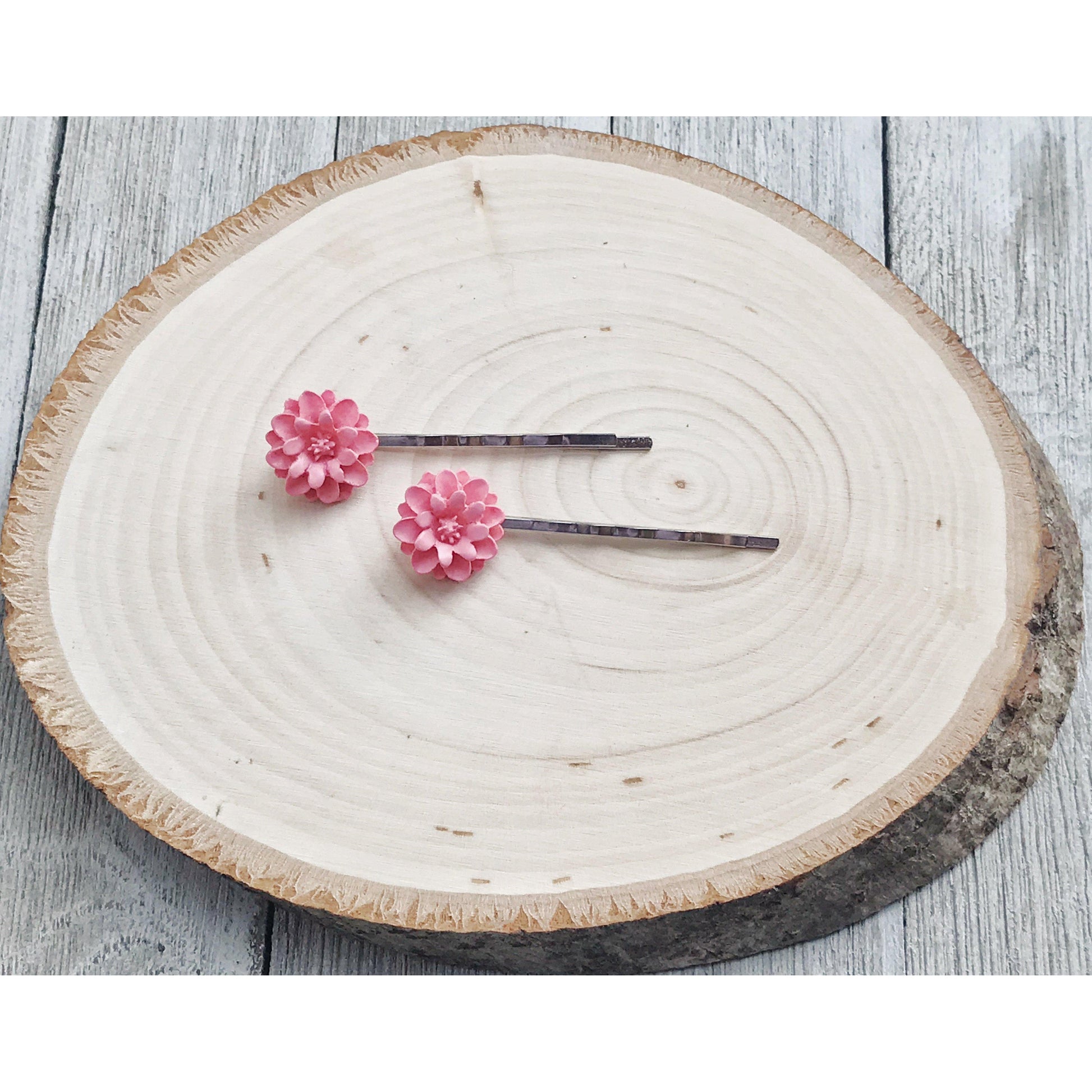 Pink Flower Hair Pin, Wedding Hair Jewelry, Flower Hair Pin, Bridal Hair Accessories Flower Bobby Pin