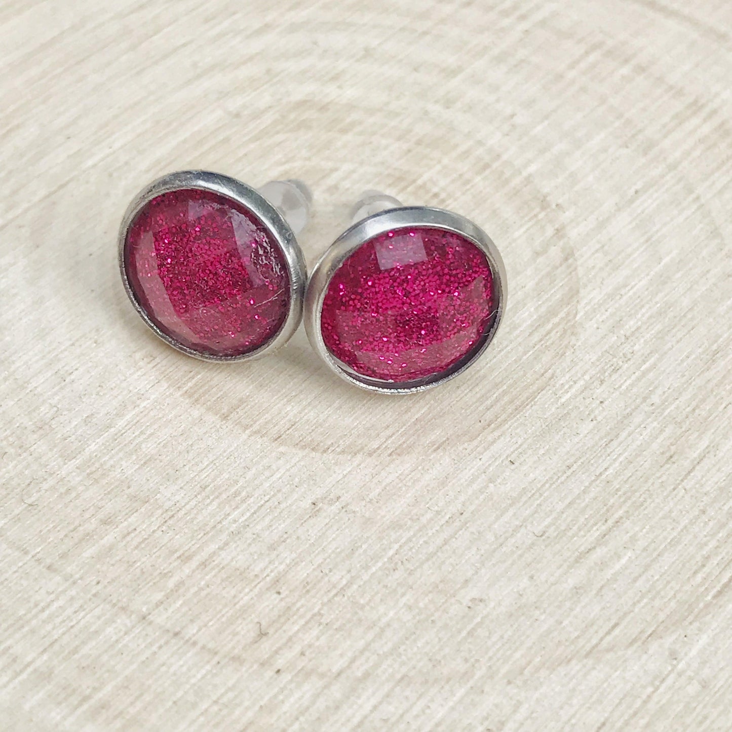 Pink Glitter Acrylic Stud Earrings: Shimmering Accessories for Stylish Statements