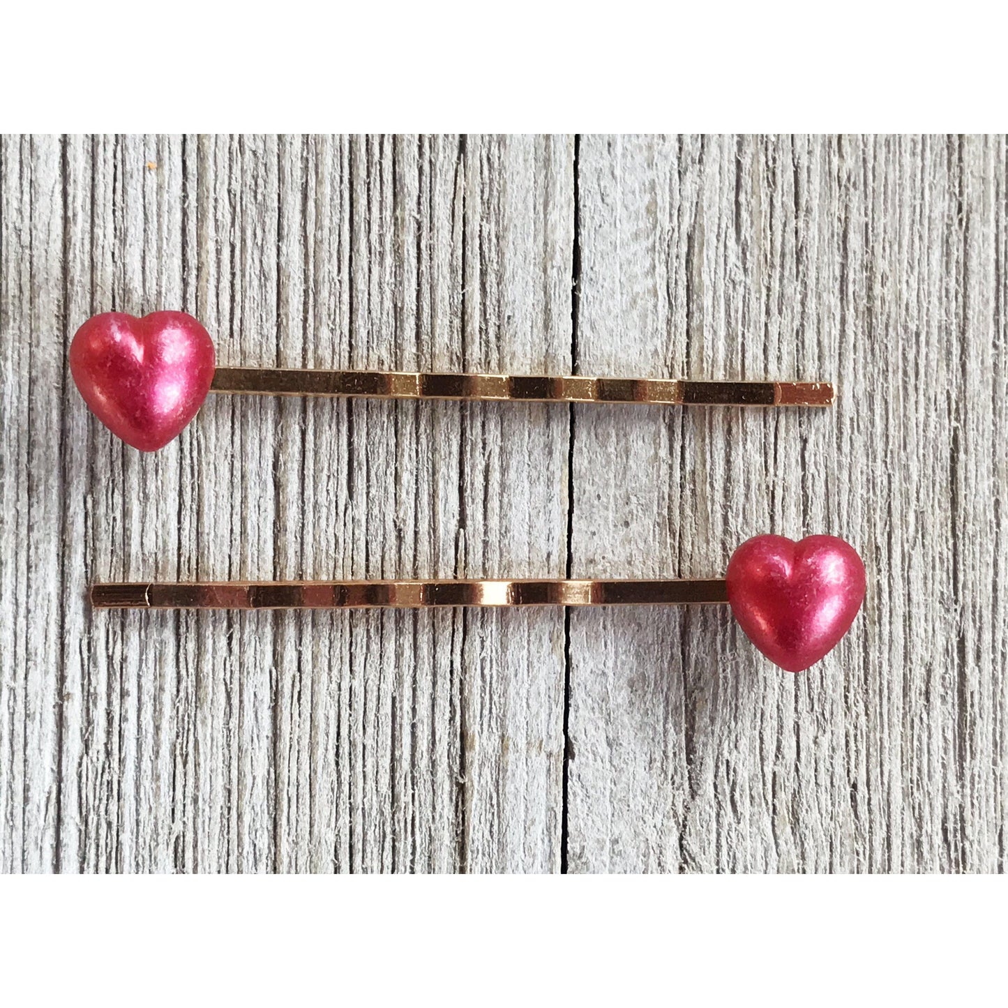 Pink Heart Hair Pins, Valentines Day Bobby Pin, Womens Hair Pin, Cute Hair Pin, Decorative Hair Pin, Pearl Heart Bobby Pins, Girls Hair Pins