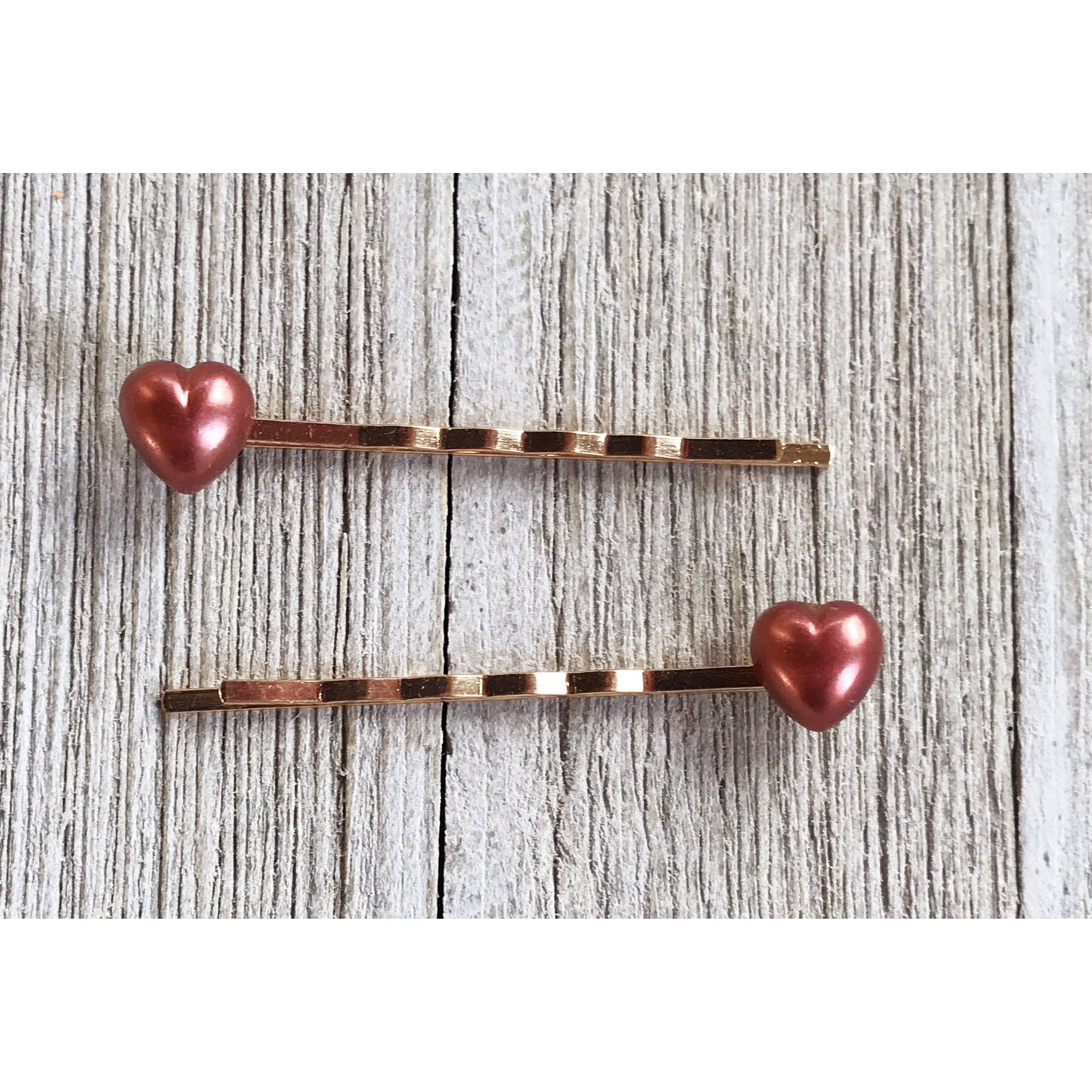 Pink Heart Hair Pins, Valentines Day Bobby Pin, Womens Hair Pin, Cute Hair Pin, Decorative Hair Pin, Pearl Heart Bobby Pins, Girls Hair Pins