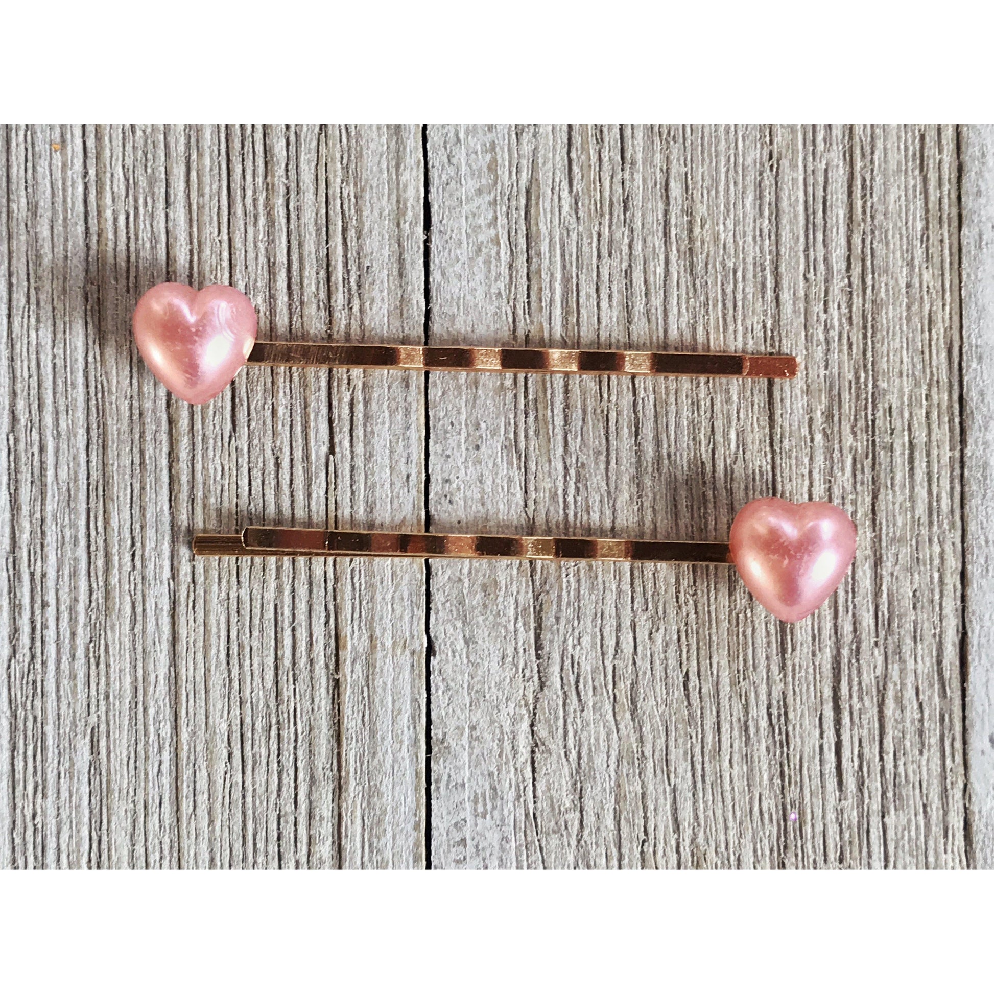 Pink Heart Hair Pins, Valentines Day Bobby Pin, Womens Hair Pin, Cute Hair Pin, Decorative Hair Pin, Pearl Heart Bobby Pins, Girls Hair Pins