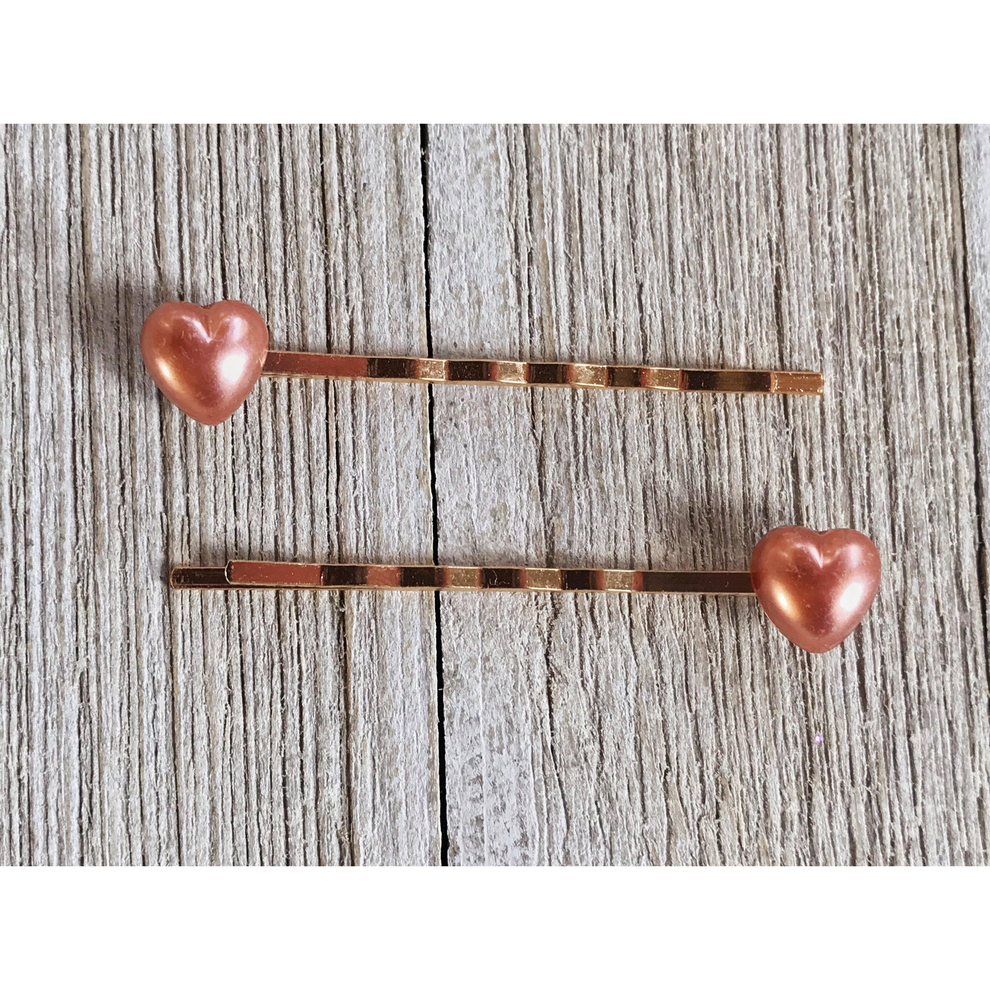 Pink Heart Hair Pins, Valentines Day Bobby Pin, Womens Hair Pin, Cute Hair Pin, Decorative Hair Pin, Pearl Heart Bobby Pins, Girls Hair Pins