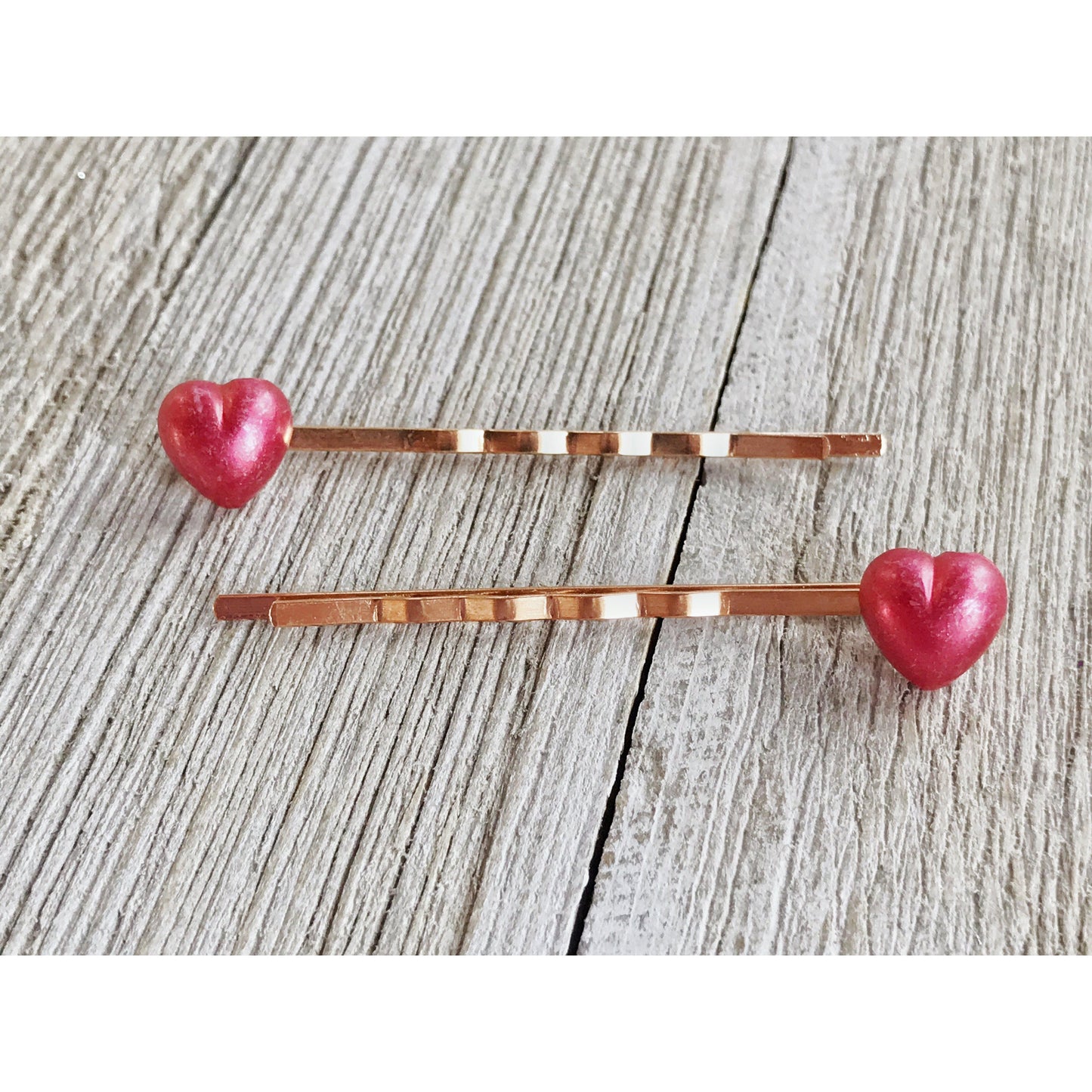 Pink Heart Hair Pins, Valentines Day Bobby Pin, Womens Hair Pin, Cute Hair Pin, Decorative Hair Pin, Pearl Heart Bobby Pins, Girls Hair Pins