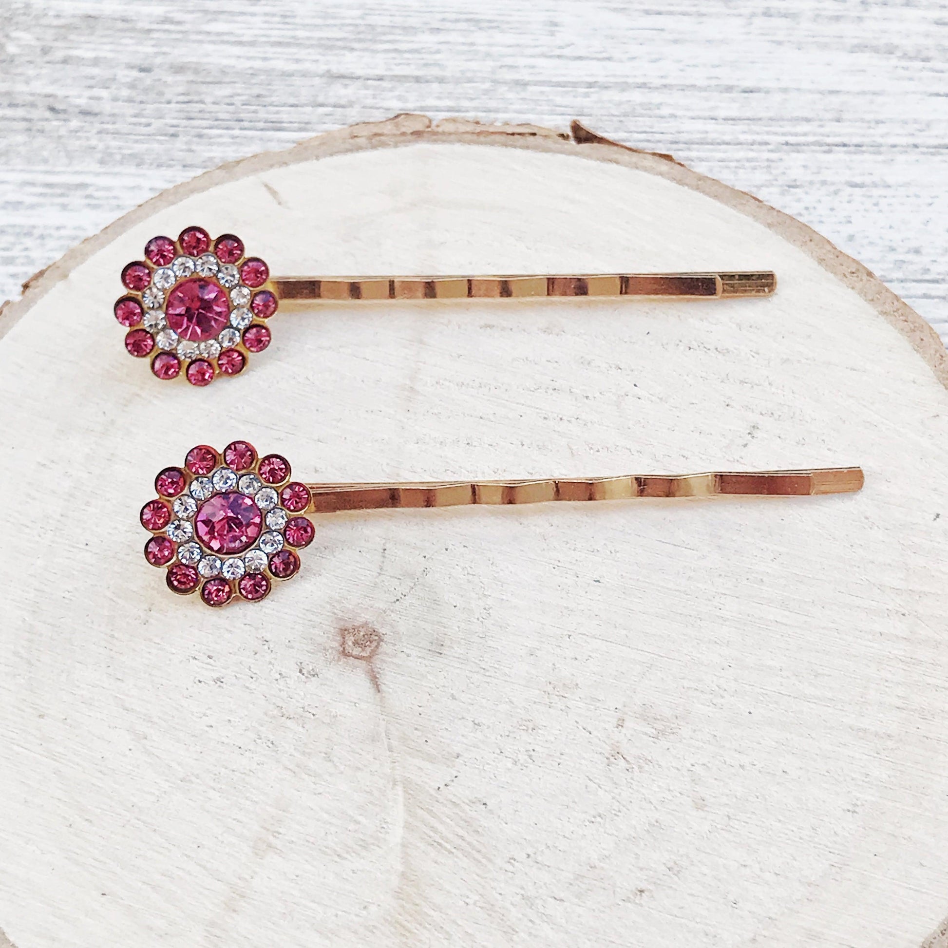 Pink Rhinestone Hair Pins, Womens Hair Pin, Hair Pins For Woman, Mothers Day Gifts, Decorative Bobby Pin, Womans Hair Clip, Wedding Hair Pin