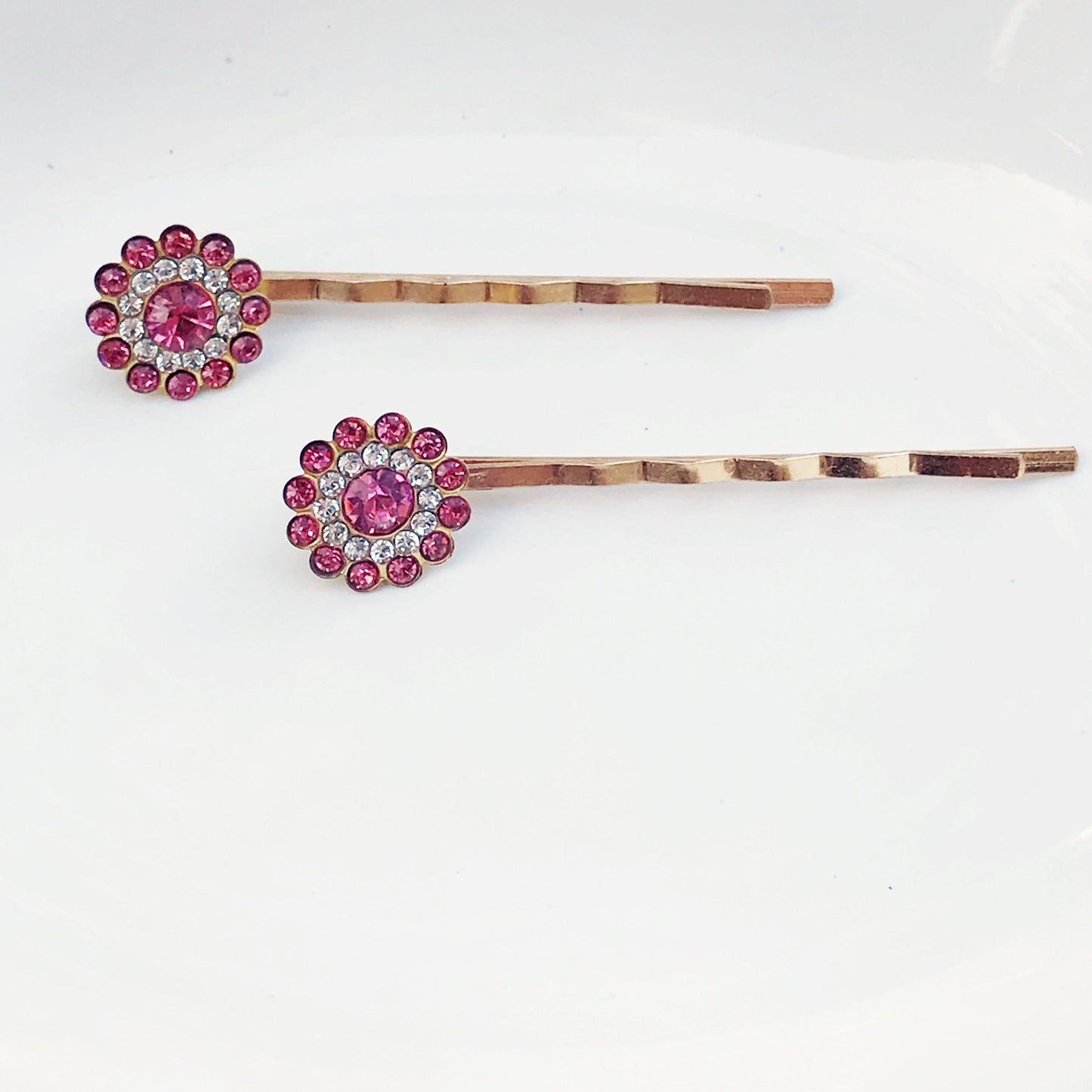 Pink Rhinestone Hair Pins, Womens Hair Pin, Hair Pins For Woman, Mothers Day Gifts, Decorative Bobby Pin, Womans Hair Clip, Wedding Hair Pin