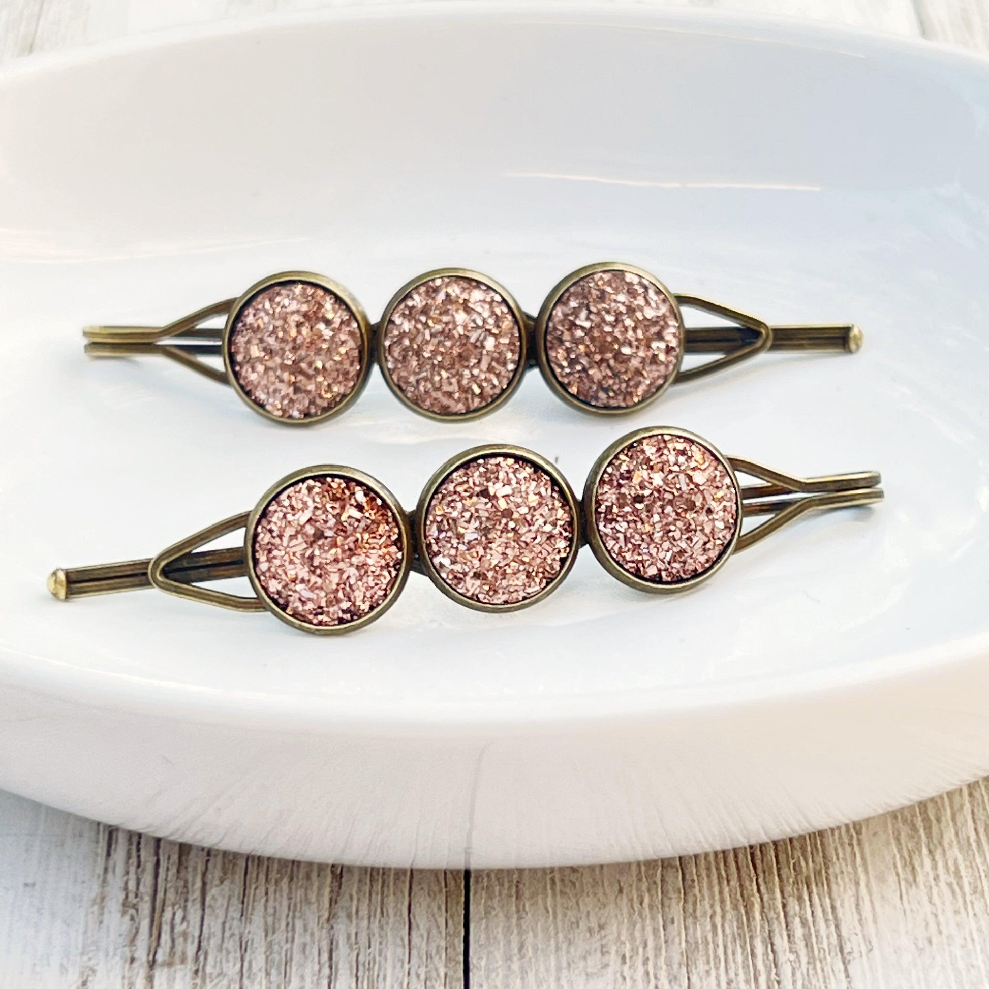 Rose Gold Druzy Hair Pins: Elegant Accessories for Glamorous Hairstyles