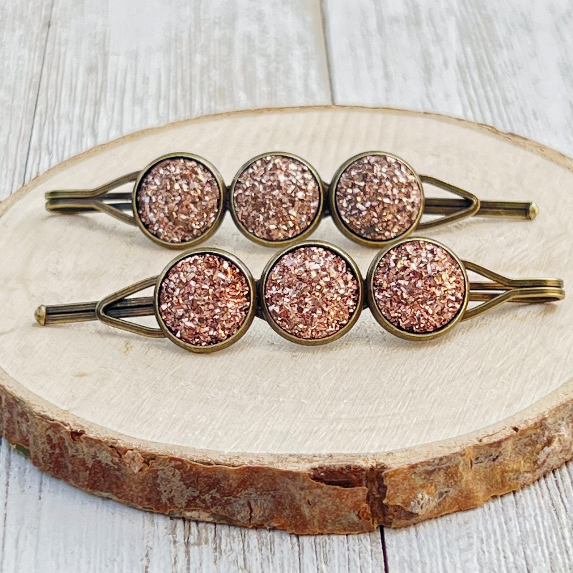 Rose Gold Druzy Hair Pins: Elegant Accessories for Glamorous Hairstyles