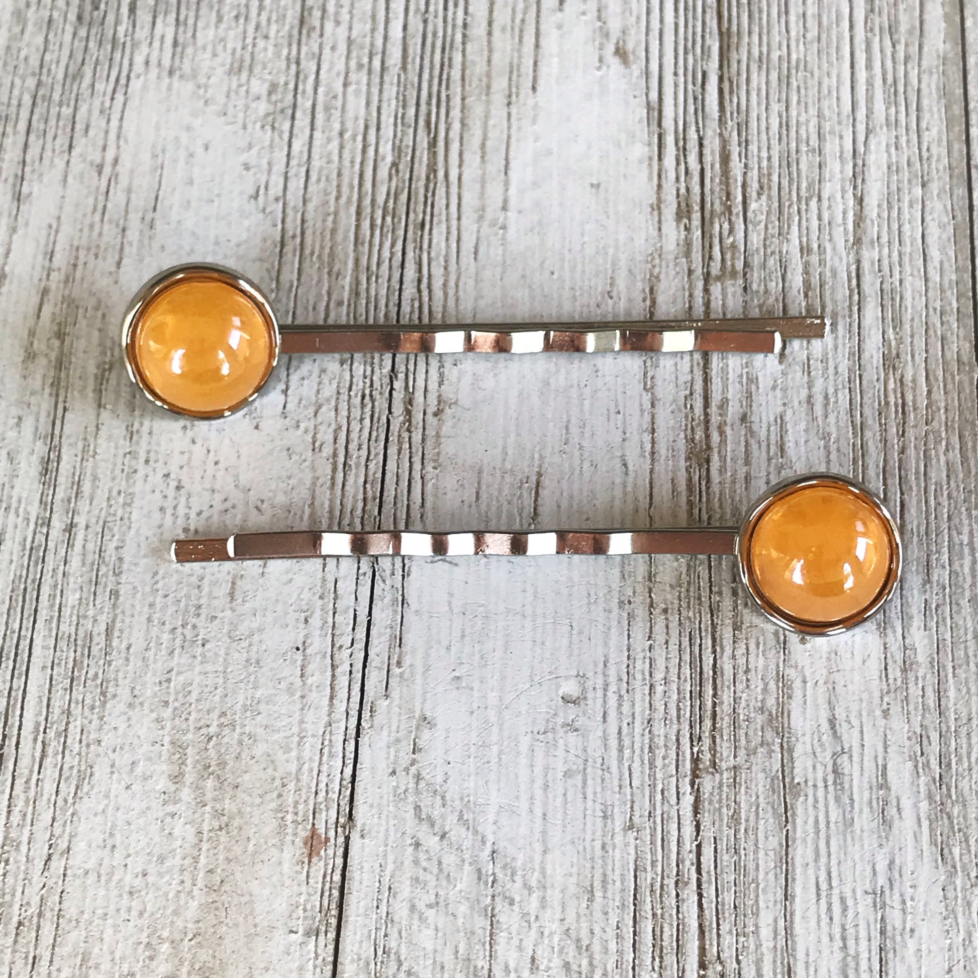 Round Orange Hair Pin