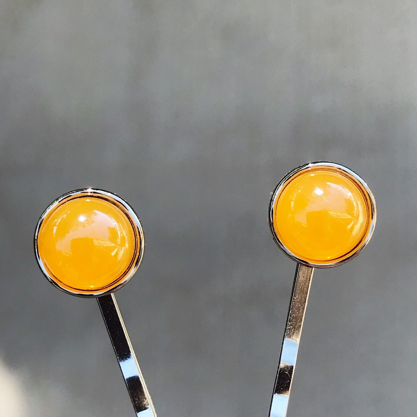 Round Orange Hair Pin