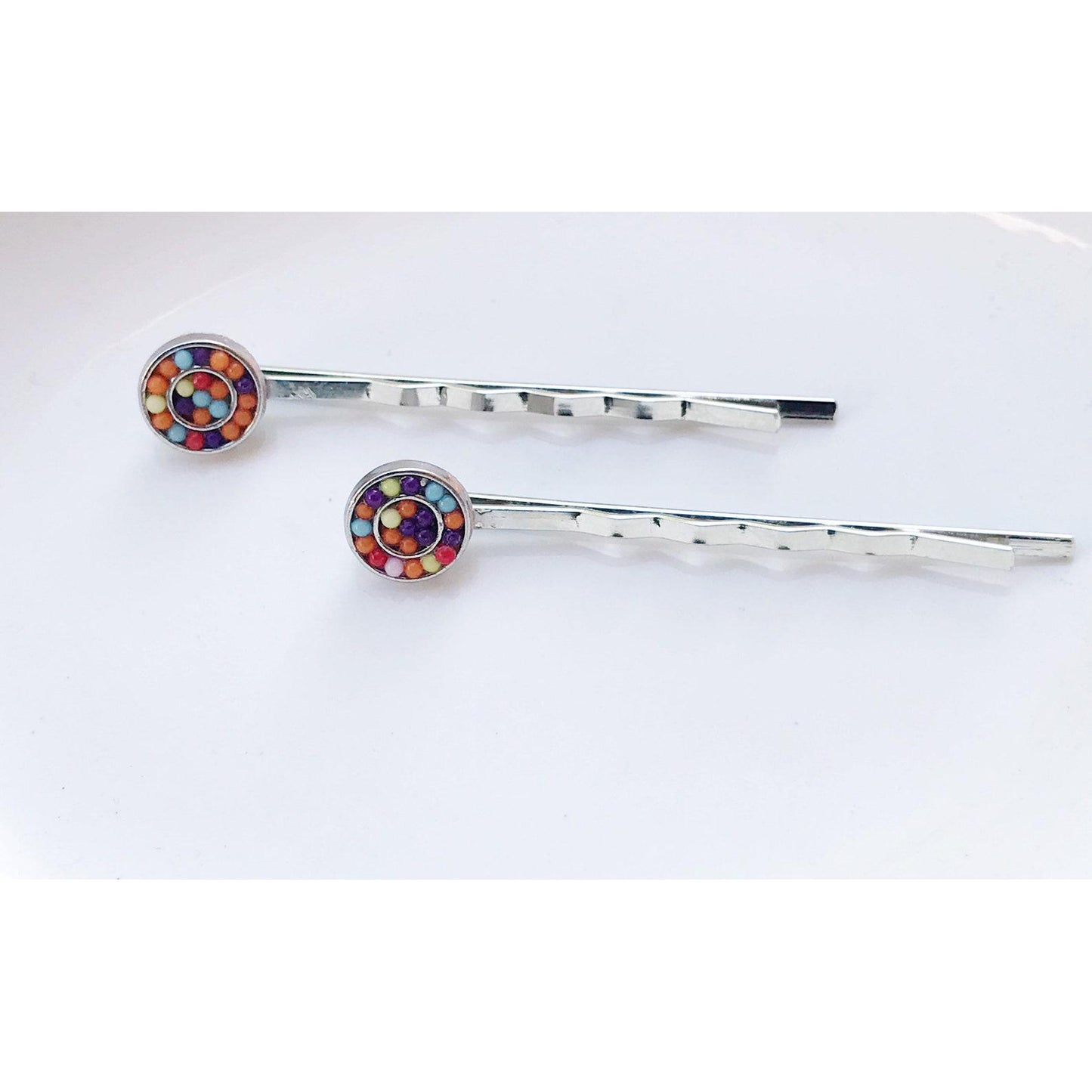 Seed Bead Hair Pins, Boho Hair Pin, Beaded Barrettes, Womens Hair Pin, Decorative Bobby Pin, Womens Hair Accessories, Southwestern Hair Pins