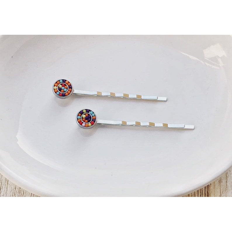 Seed Bead Hair Pins, Boho Hair Pin, Beaded Barrettes, Womens Hair Pin, Decorative Bobby Pin, Womens Hair Accessories, Southwestern Hair Pins