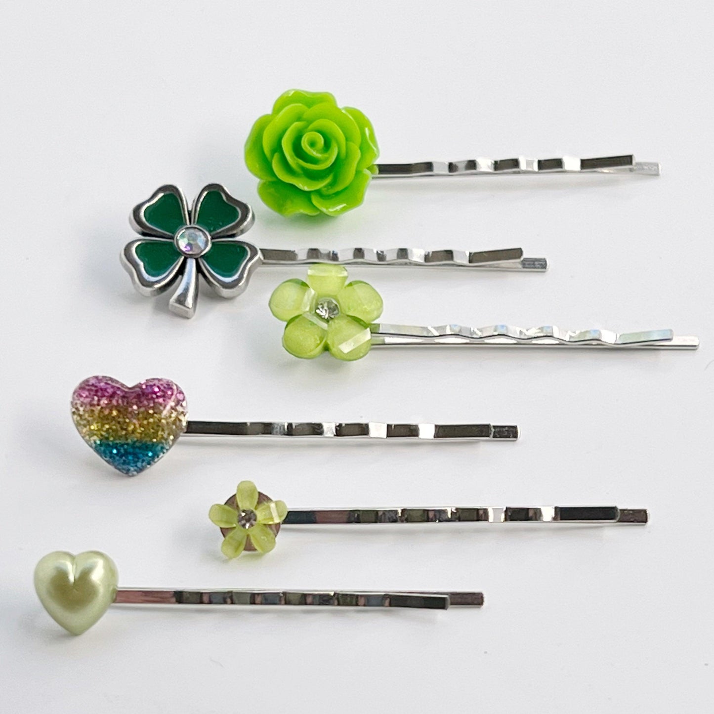 St Patricks Day Hair Pin, Green Flower Hair Pin, Floral Bobby Pin, Women Hair Clip, Decorative Hair Pin, Hair Pin for Women, Womens Barrette