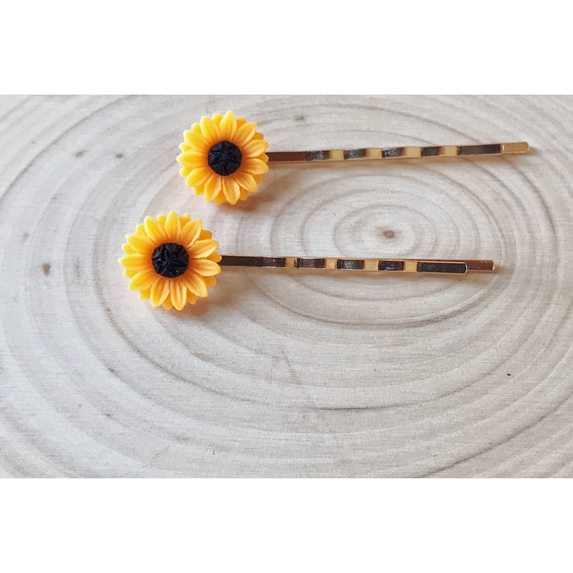 Sunflower Hair Pins, Floral Hair Pins, Womens Hair Clips, Boho Bobby Pins, Hippie Hair Barrettes