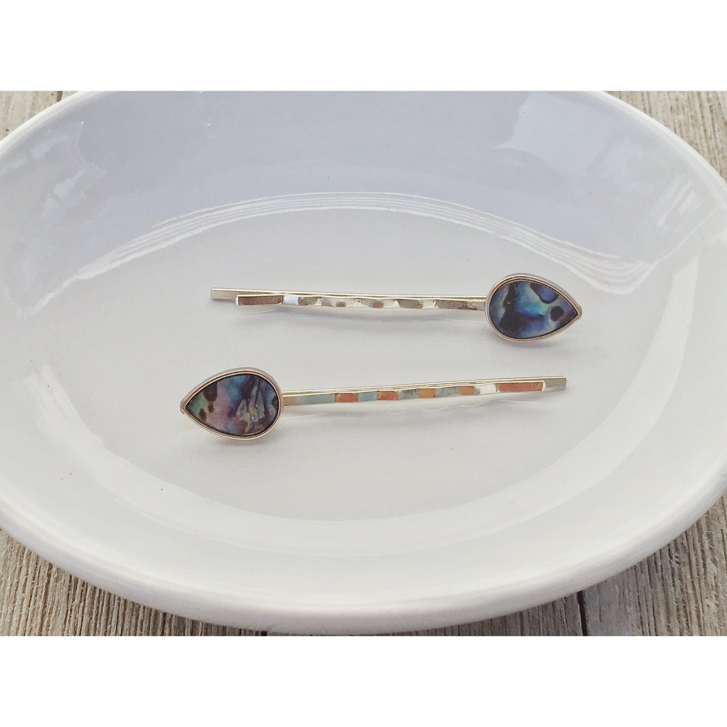 Teardrop Abalone Hair Pins, Beach Hair Pins, Shell Hair Pins, Sea Shell Bobby Pins, Womens Hair Clip, Abalone Bobby Pin, Decorative Hair Pin