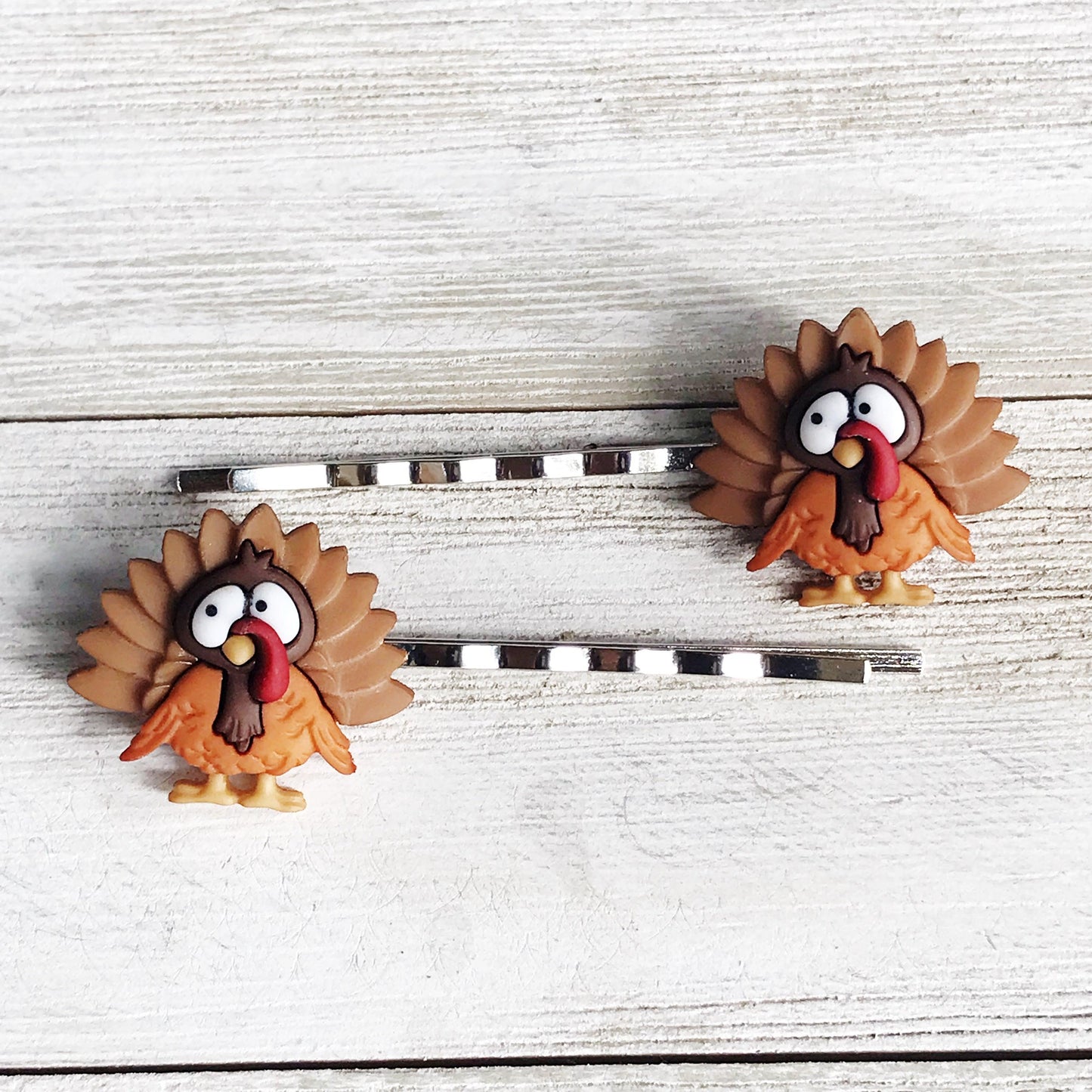 Thanksgiving Hair Pins, Turkey Hair Clips, Fall Hair Barrettes, Womens Bobby Pins, Cute Hair Pins, Thanksgiving Jewelry, Fall Accessories