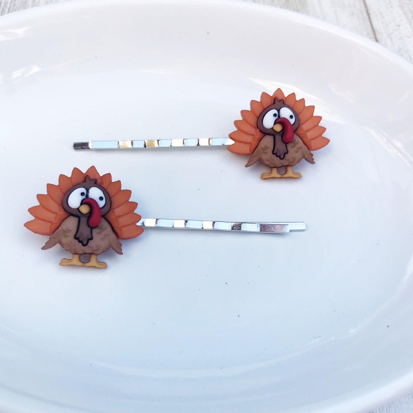 Thanksgiving Hair Pins, Turkey Hair Clips, Fall Hair Barrettes, Womens Bobby Pins, Cute Hair Pins, Thanksgiving Jewelry, Fall Accessories