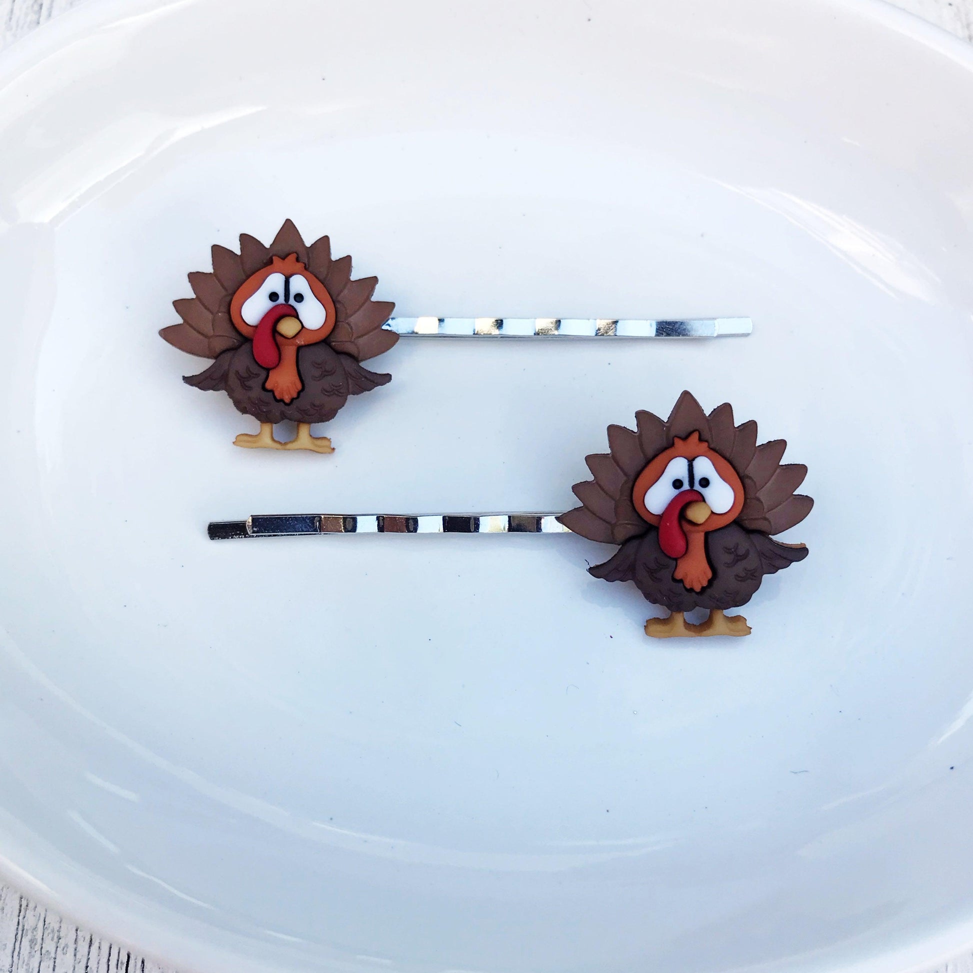 Thanksgiving Hair Pins, Turkey Hair Clips, Fall Hair Barrettes, Womens Bobby Pins, Cute Hair Pins, Thanksgiving Jewelry, Fall Accessories