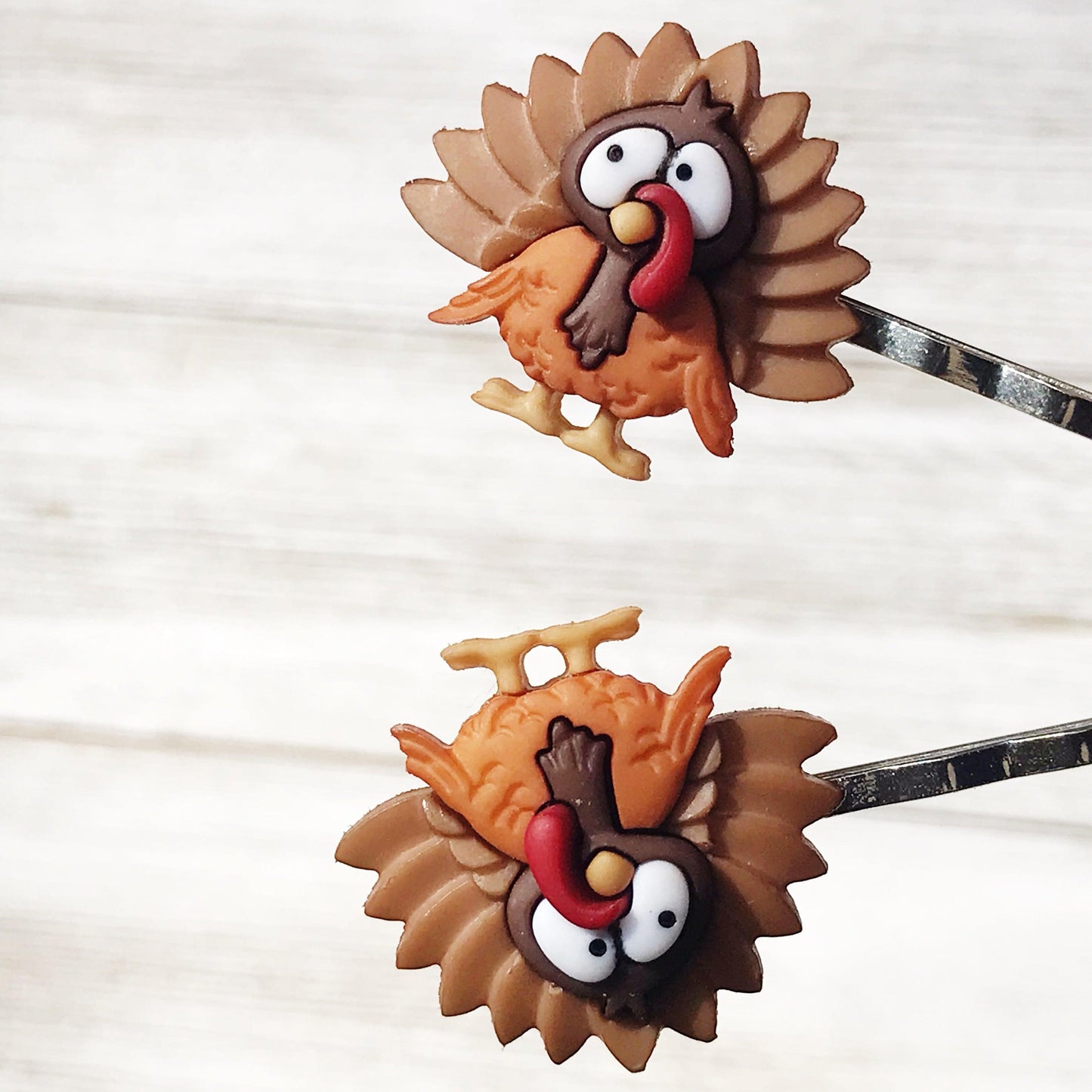 Thanksgiving Hair Pins, Turkey Hair Clips, Fall Hair Barrettes, Womens Bobby Pins, Cute Hair Pins, Thanksgiving Jewelry, Fall Accessories